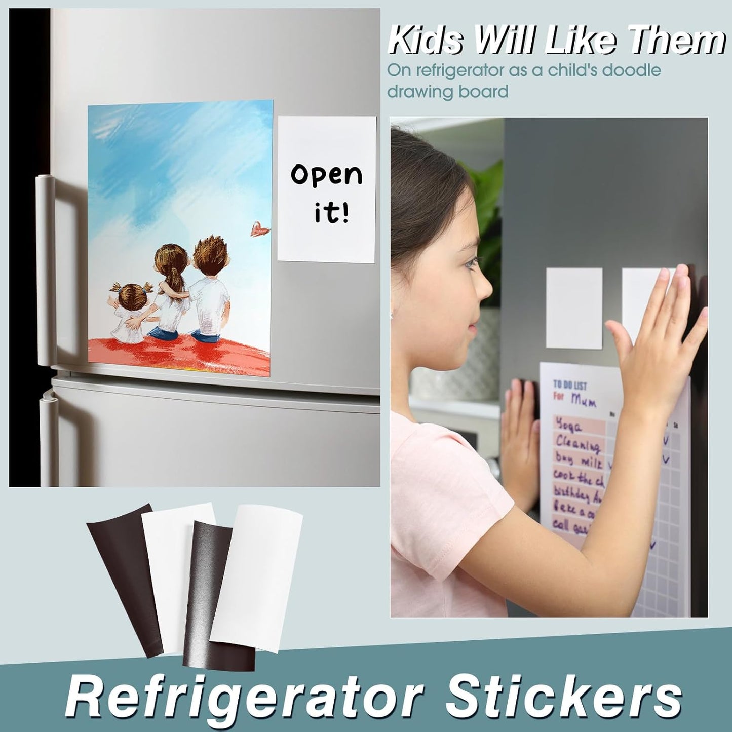 Amylove Blank White Surface Magnet Sheets 36 Inch x 12 Feet, 30 Mil Magnetic Roll Printable Flexible Vinyl Blank Magnetic Sign Sheet Safe for Vehicles DIY Craft Project