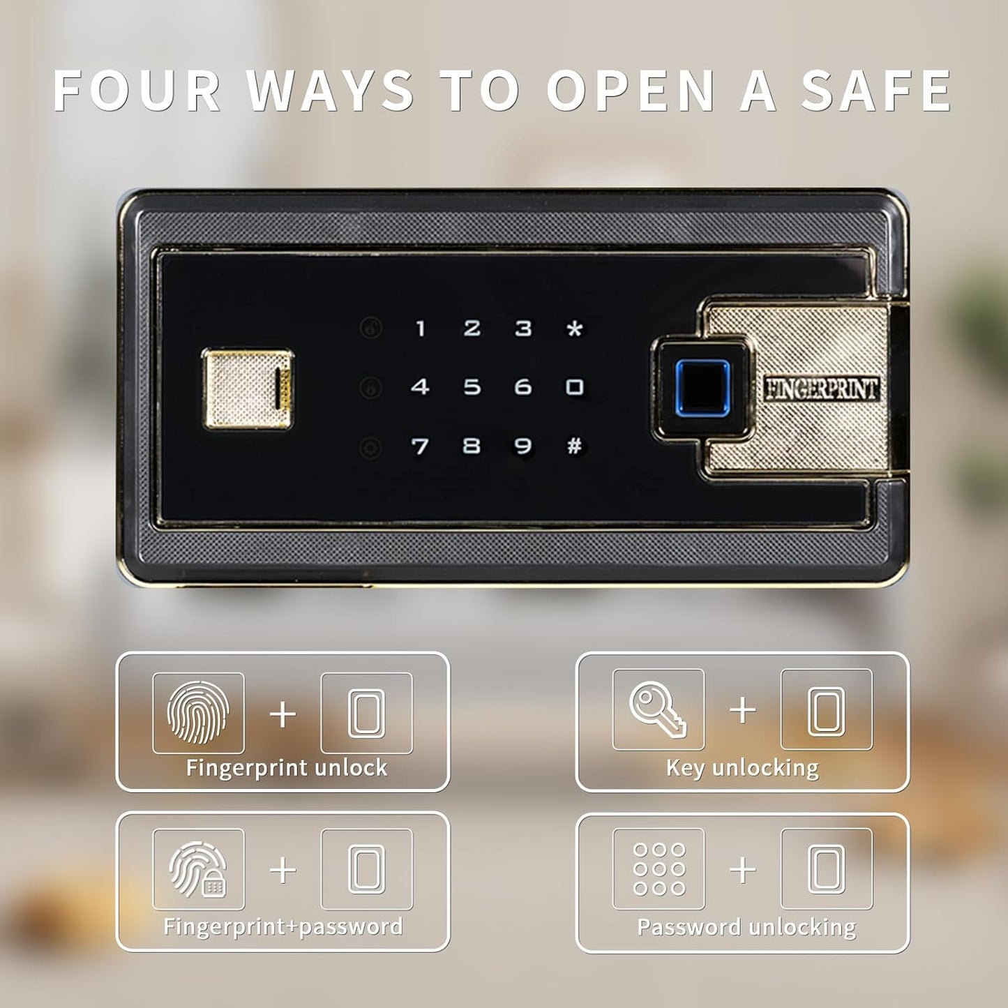 Extra Large Safe - MLJ 38.9 Cu Ft Heavy Duty Safety Box with Fingerprint & Digital Keypad Lock, Heavy Duty Large Home Safe wth 4 Removable Shelves,Perfect for Home, Office, Garage, Business Use