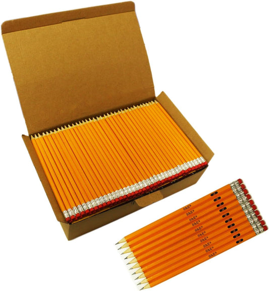 S & E TEACHER'S EDITION Woodcased #2 Pencils, Pre-sharpened, HB Lead Bulk Box, Pencils No. 2, Yellow, Back to school, 1000 Count