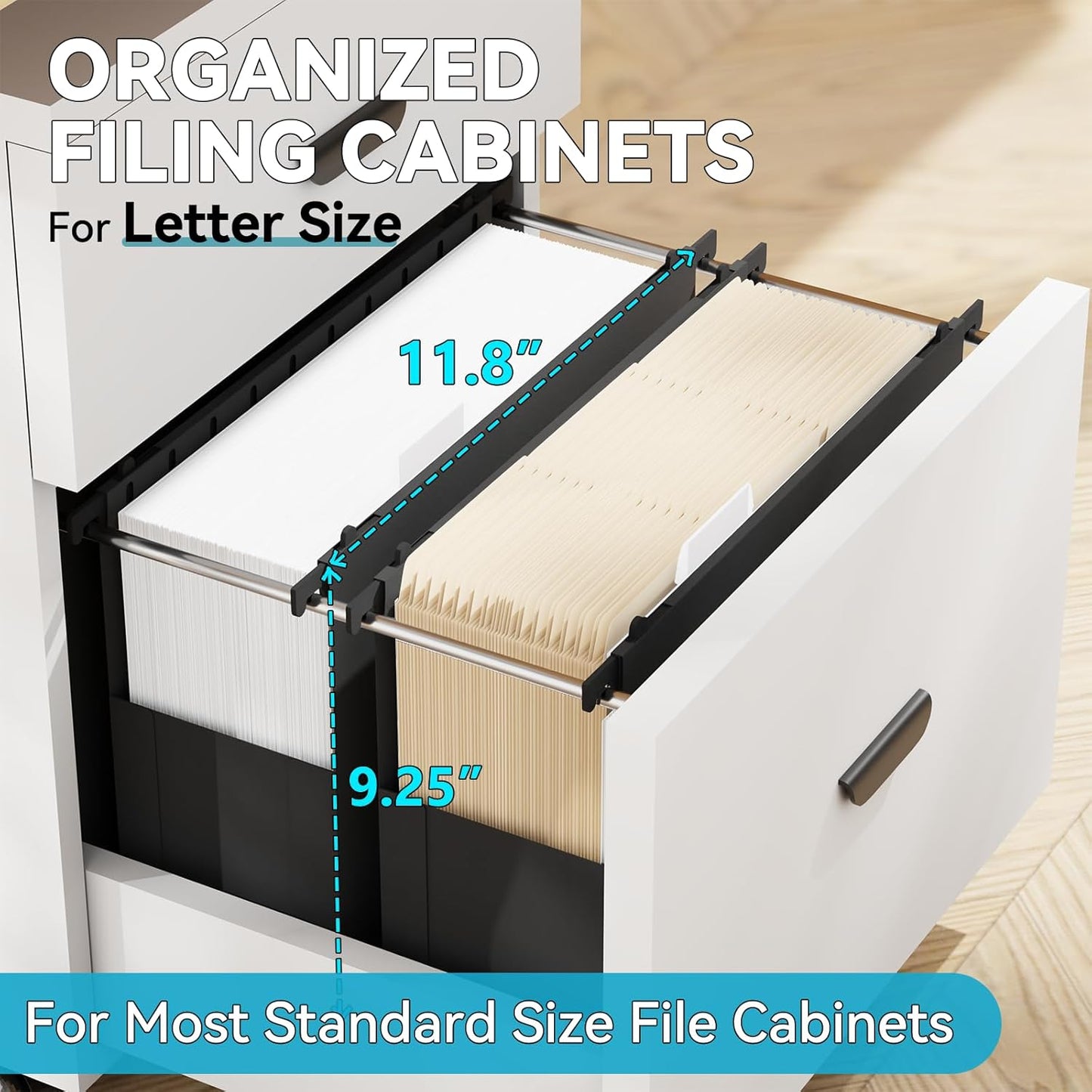 Plastic Extra Capacity Hanging File Folder Letter Size,6 Pack Heavy Duty 3" Expanding Accordian Pocket,Expandable Large Hanging Folders,Sturdy Hanging Organizer for Bulky Files-Black