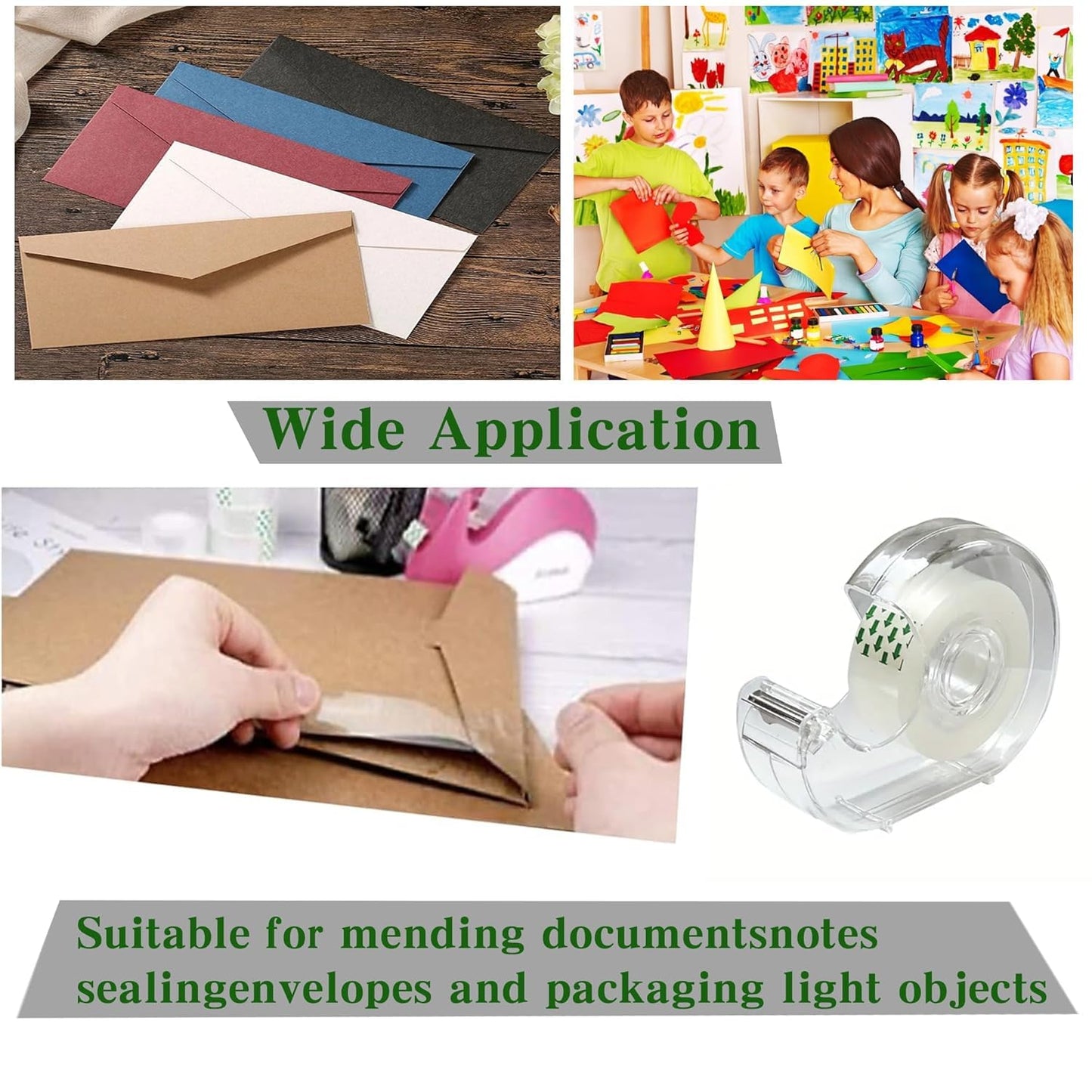 Transparent Tape 16 Rolls Clear Tape Tape Bulk for Office Supplies and School Supplies, Glossy Finish,3/4 in x 720 in 16 Dispensered Rolls