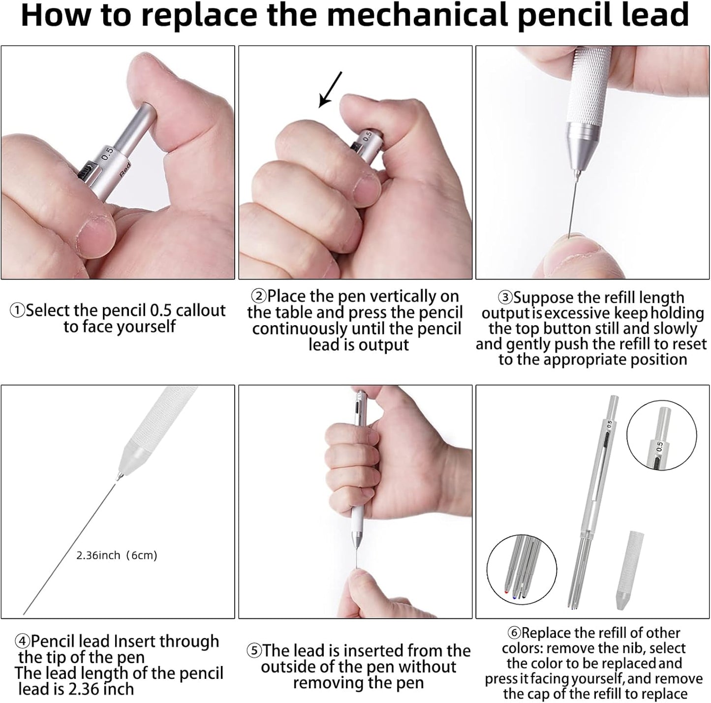 YOUMI Multicolor pen 4 in 1 Multifunction Pen with Metal Cased 0.5mm Mechanical Pencil Red Ballpoint Pen Blue BallpointPen and Black Ballpoint Pen Gift for Journaling (Rose gold)