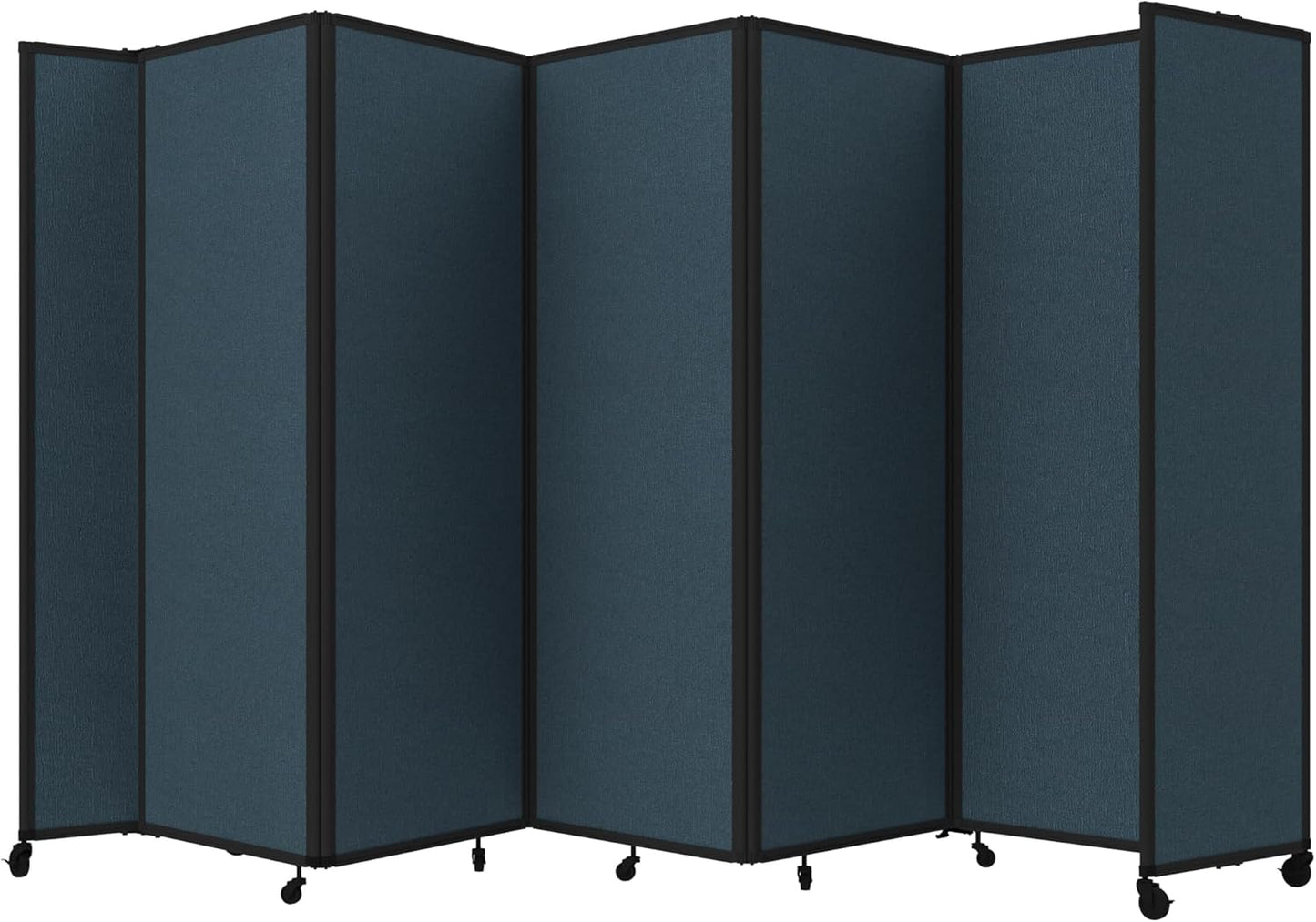 Versare Room Divider 360 Portable Wall Partition | Folding Panels | Large Freestanding Divider | Locking Wheels | Temporary Room Separator
