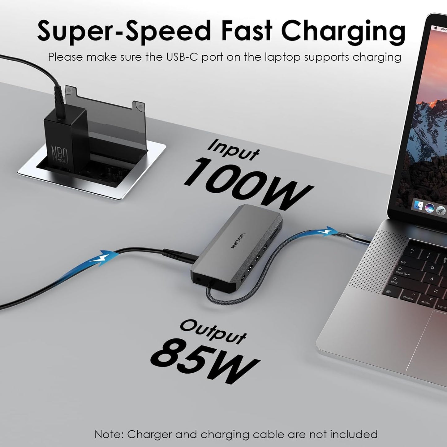 WAVLINK USB C Docking Station Dual Monitor, USB-C Hub Laptop Triple Display with 2 HDMI,DisplayPort, 100W PD Charging, Ethernet, 5 USB, SD/TF Read, Audio for MacBook Dell HP Lenovo Surface, Grey