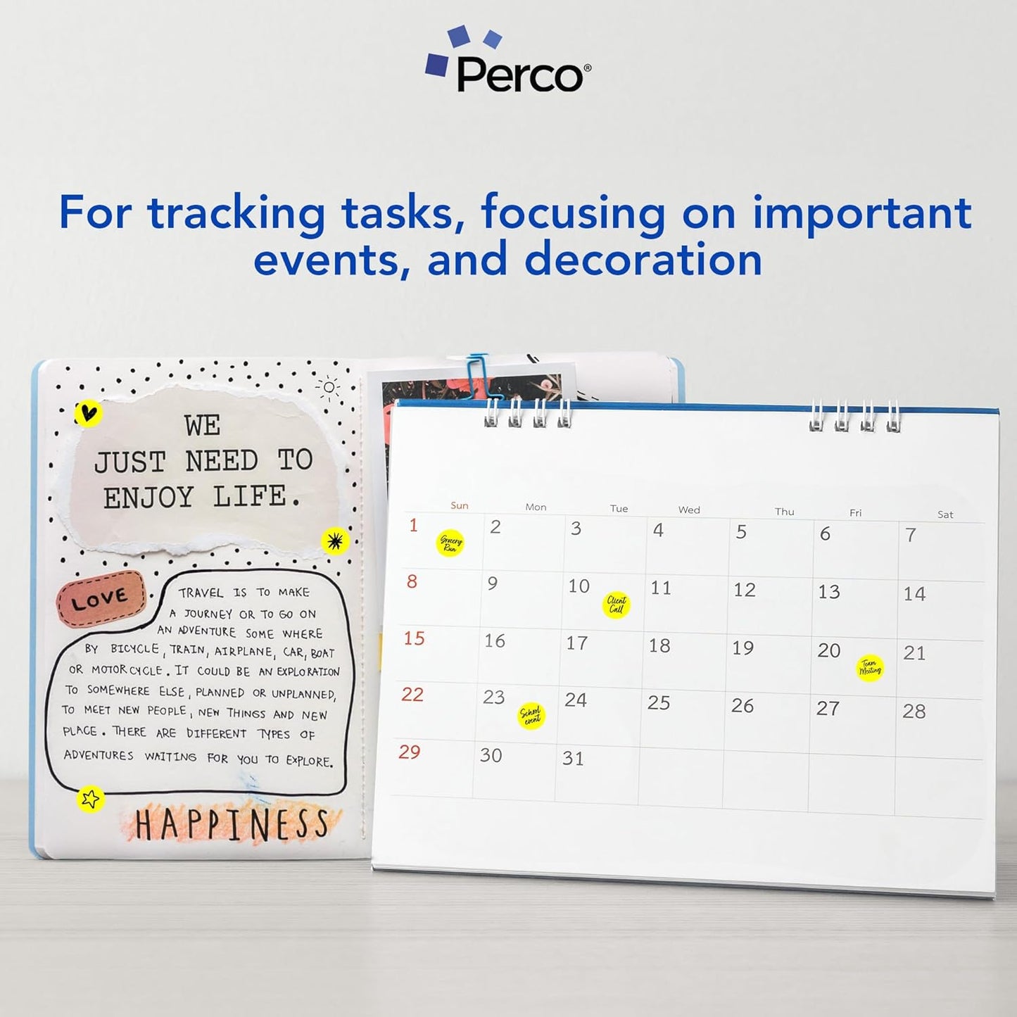 Perco Fluorescent Yellow 1/2-Inch Round Circle Dot Sticker Labels with Easy Peel Perforation - 3,000 Labels per Roll - Strong Adhesion, Vibrant Colors for Organizing, Crafting & More - Made in USA