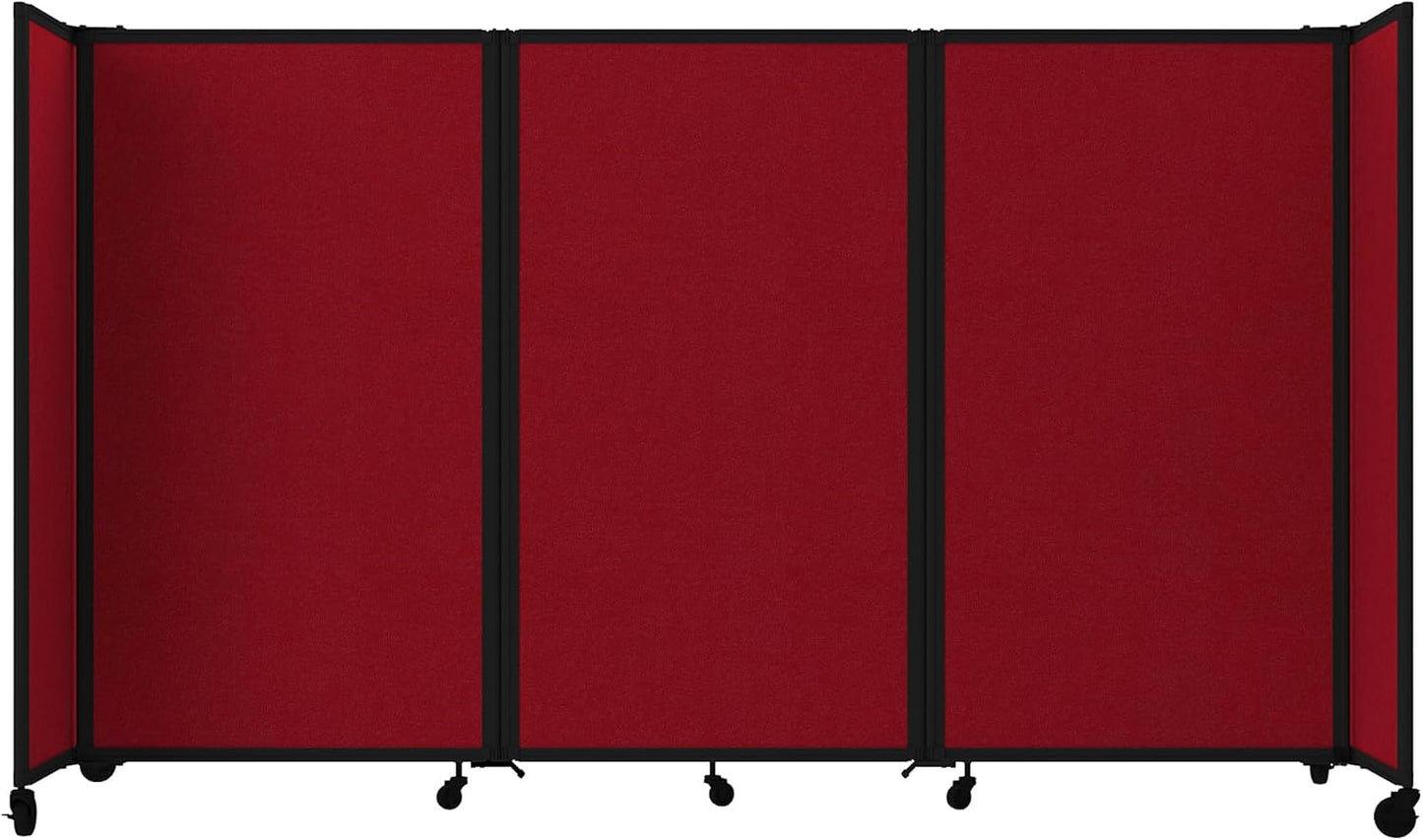 Versare Room Divider 360 Portable Wall Partition | Folding Panels | Large Freestanding Divider | Locking Wheels | Temporary Room Separator