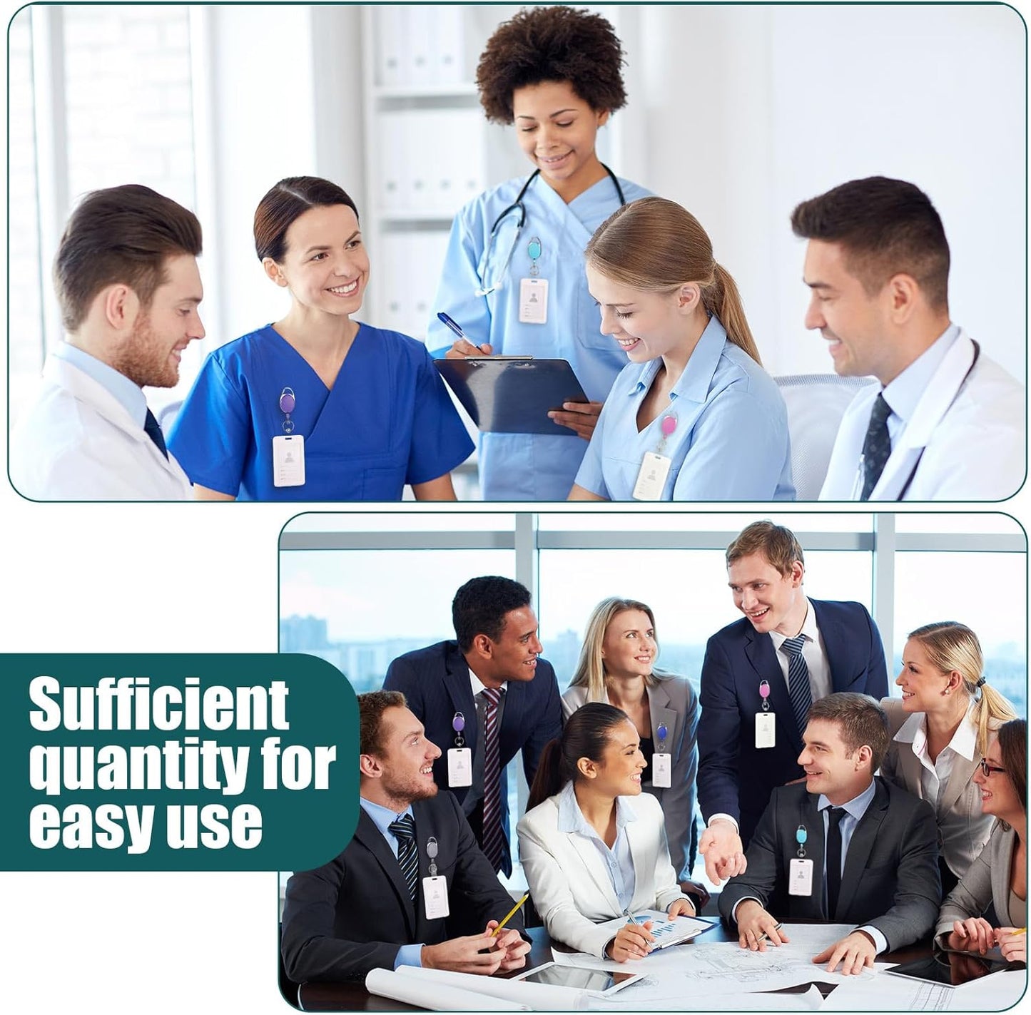 Honoson 30 Pcs Heavy Duty Retractable Badge Reels Batch ID Badge Holder Retractable Clip Bulk Key Holder with Ring for Office Worker Employee, Doctor Nurse Gifts (Cute Color)