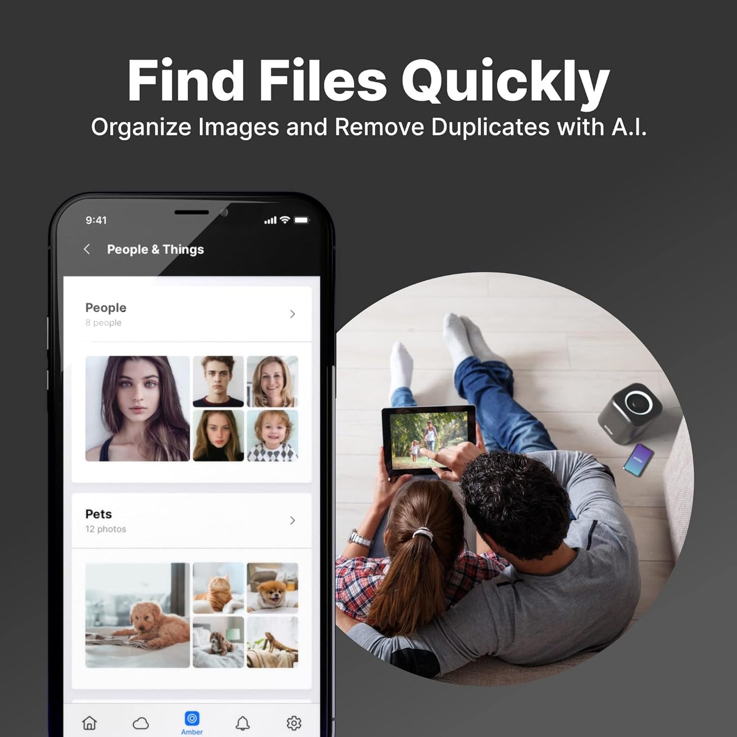AmberPRO Personal Cloud Storage Device + AC2600 WiFi Router. Dual 1TB Hard Drives with RAID 1 or Optional 2TB with RAID 0. Plex and Home Assistant. iOS/Android/Windows/Mac Compatible. AM1211-1TB