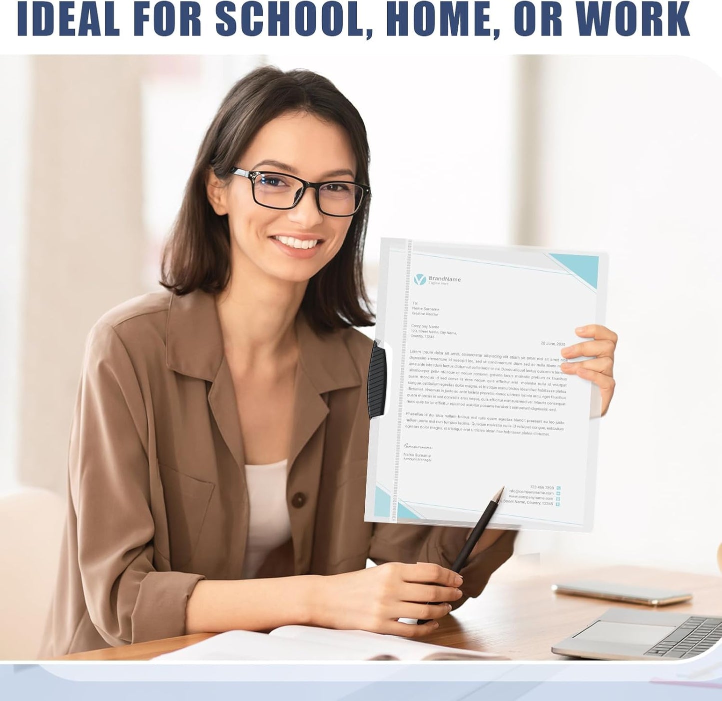 Teling 24 Pcs Clear Report Covers with Sliding Bar and Clip Presentation Folders Resume Folders for Classroom Business Files Document School Office, 9.4 x 11.8 Inches(Clear)