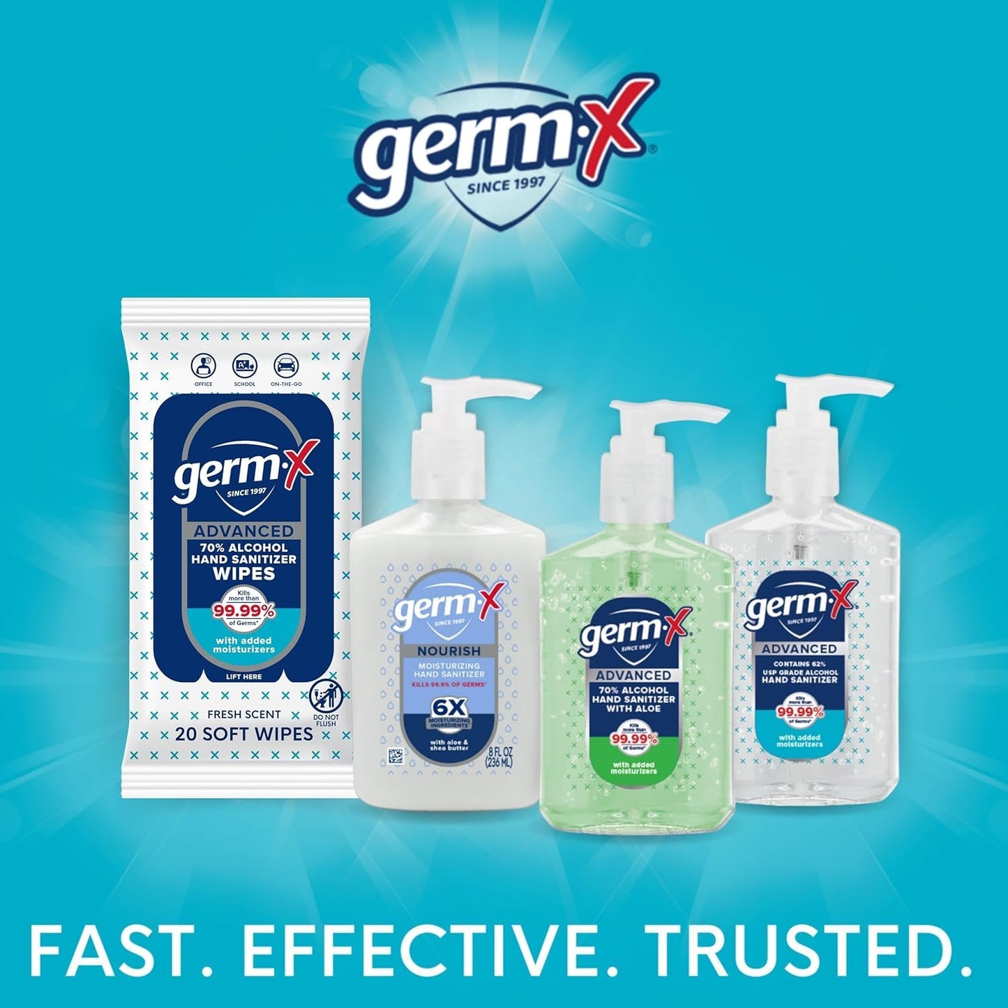 Germ-X Hand Sanitizer, Hydrating with Hyaluronic Acid, 1L Bulk Pack, Instant & No Rinse Formula, Sanitizing Liquid Gel for All Skin Types, Formulated without Parabens, Phthalates & Dyes