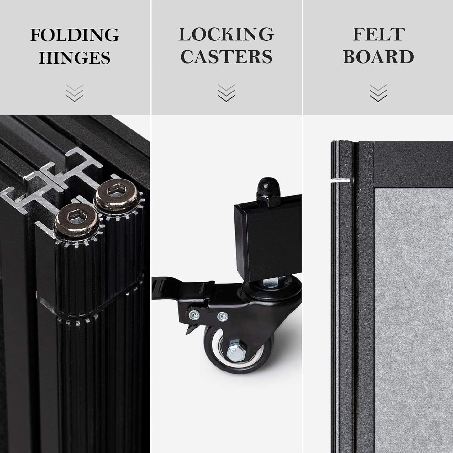 Room Partition,Folding Privacy Divider,Office Partition Dividers,Office Dividers Wall, 10'6"W x 6'7"H,Light Grey