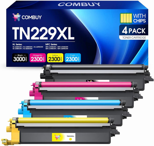TN229XL TN229 Toner Cartridge High Yield Replacement for Brother TN229 TN229XL Toner Work with Brother MFC-L3780CDW MFC-L3720CDW HL-L3280CDW HL-L3220CDW HL-L3300CDW HL-L3295CDW (4Pack)