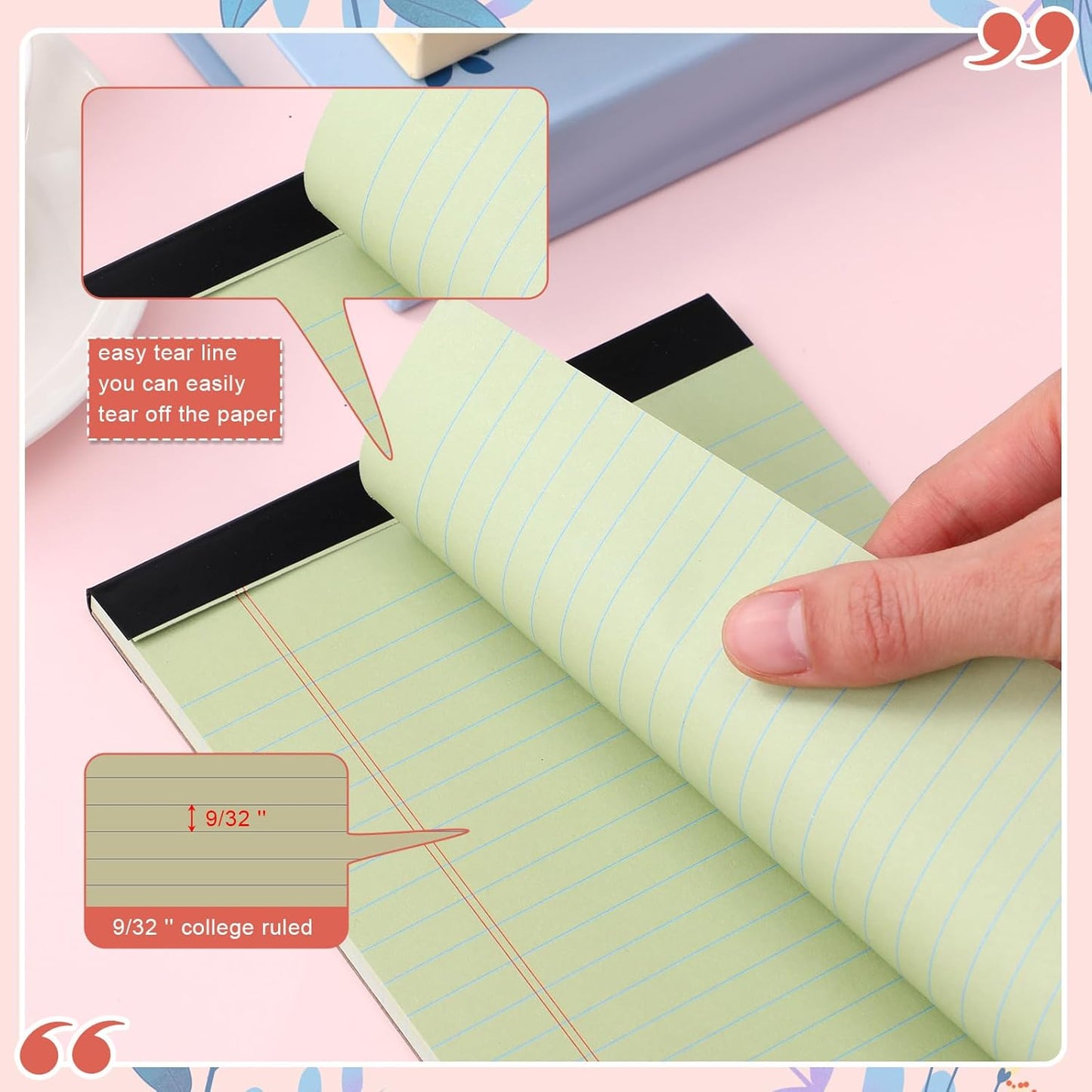 Lincia 24 Pcs 12 Pcs 5" x 8" Small Legal Pads Colored Lined Note Pads Narrow Ruled Writing Notepads 50 Sheets Per Micro Paper Notebook Lined and Perforated for College Office Supplies (Earthy Colors)