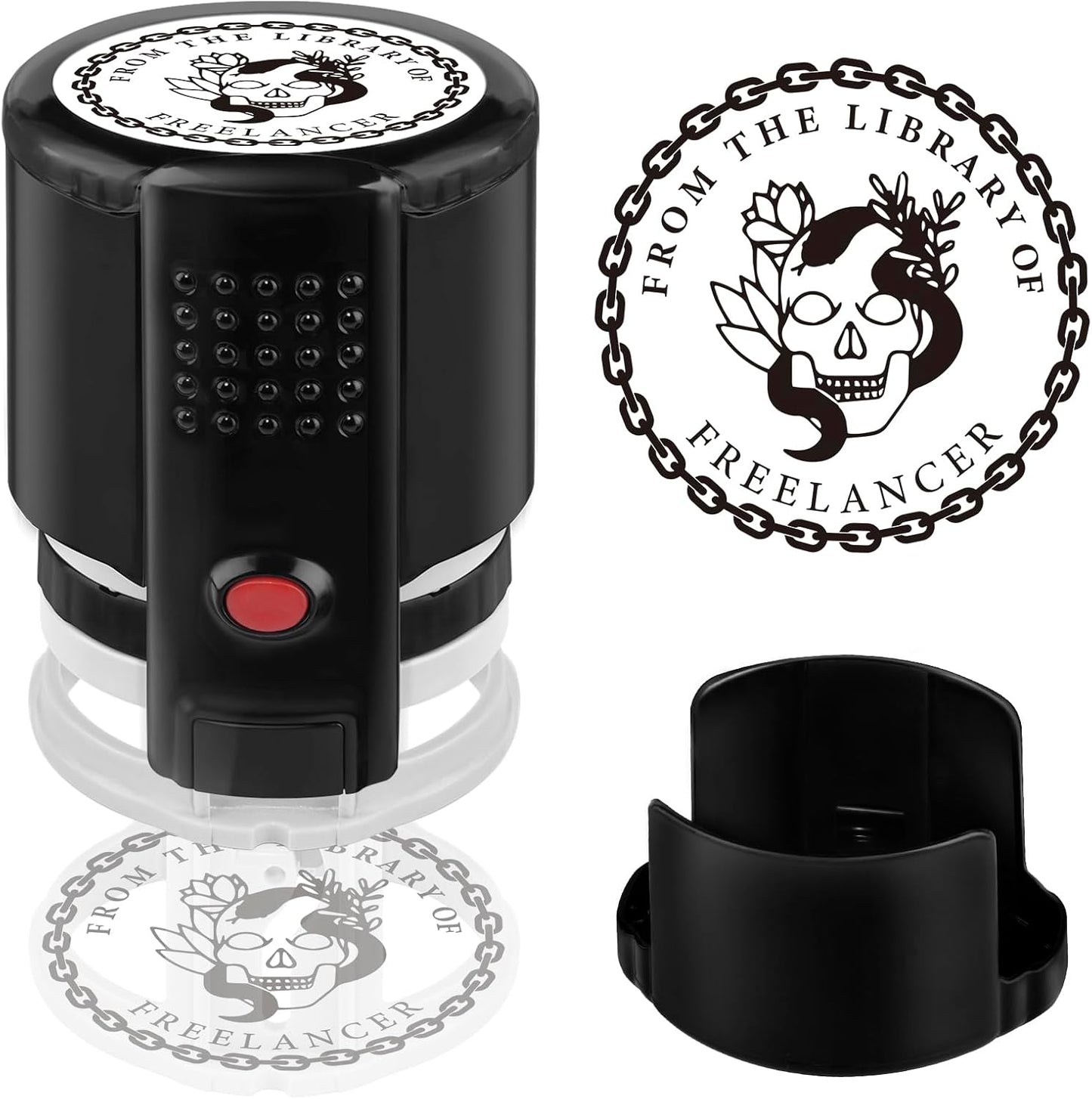 Custom Ink Stamp | Personalized Self Inking Stamp Gifts for Book Lovers, Readers, Teachers | 5 Ink Colors (Design-03)