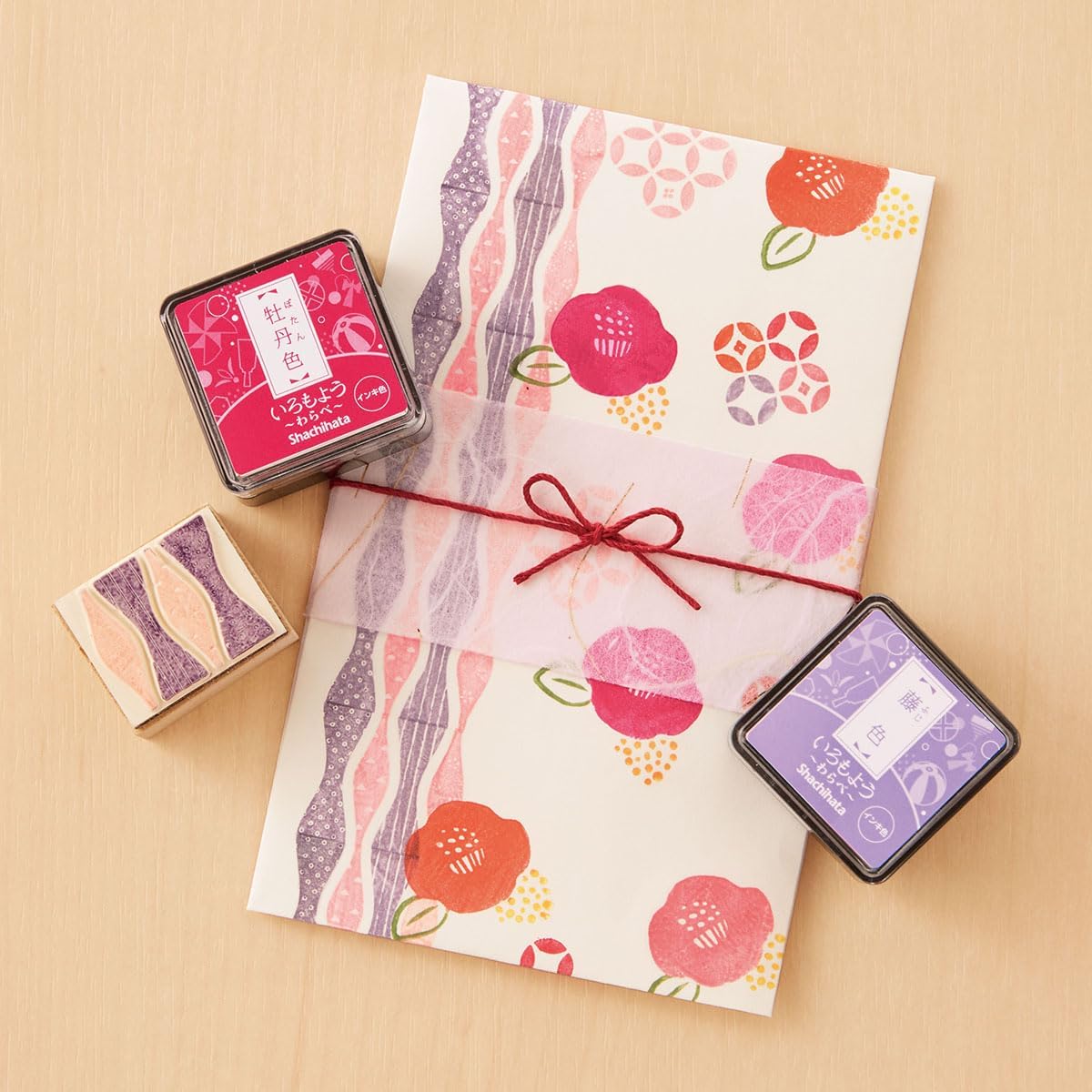 IROMOYO WARABE Stamp PAD, Small Traditional Japanese Ink Colour, Oil-Based Ink pad - OCHER Green