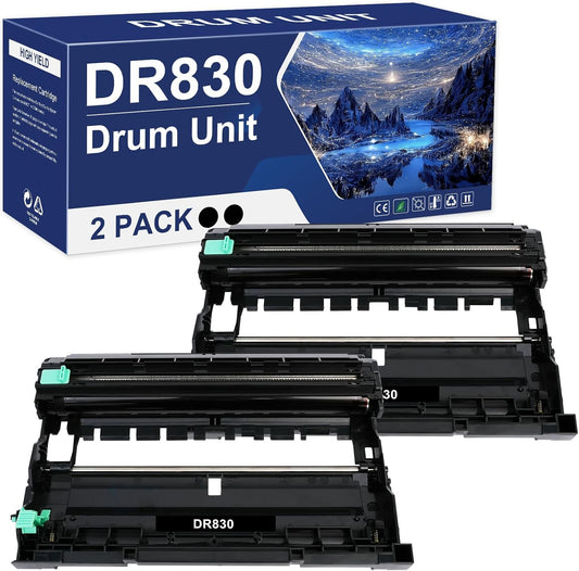 DR830 DR-830 Drum Unit Black 2-Pack Replacement for Brother DR830 DR 830 DR-830 HL-L2400D L2405W L2460DW L2460DWXL L2865DW L2480DW DCP-L2640DW MFC-L2807DW L2820DW L2820DWXL Printer (Not Toner)