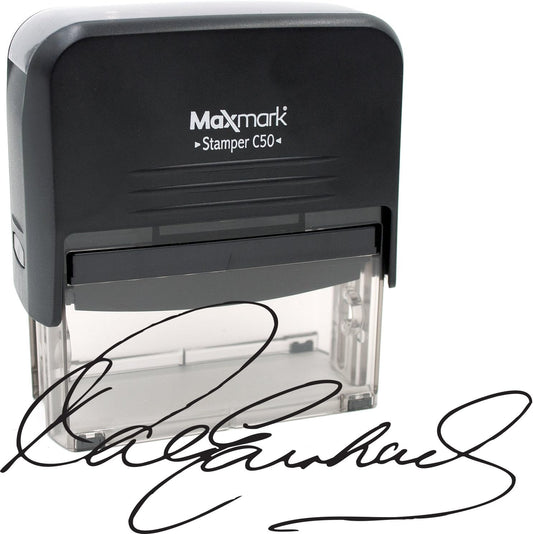 Custom Signature Stamp - Extra Large for Large Signatures Self-Inking Stamp Customized with Your Signature