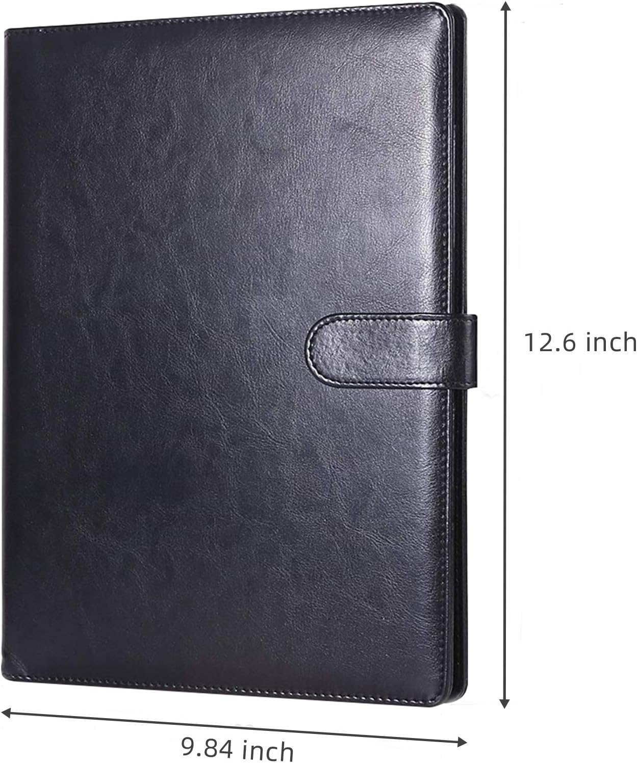 Padfolio Clipboard Folder Portfolio, Mymazn Faux Leather Storage Clipboard with Cover for Legal Pad Holder Letter Size A4 Writing Pad for Business School Office Conference Notepad Clip Boards (Black)