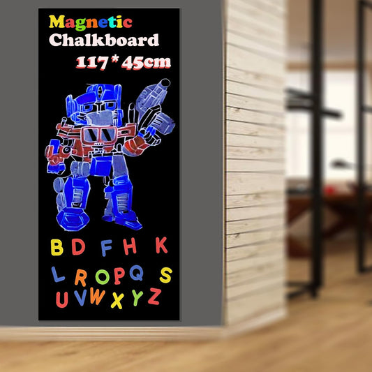 Magnetic Chalkboard Contact Paper for Wall 46.3"x18" Self Adhesive Magnetic Wall Board Sticker with 36 Magnet Letters for Kids Black Chalk Board Wallpaper Roll