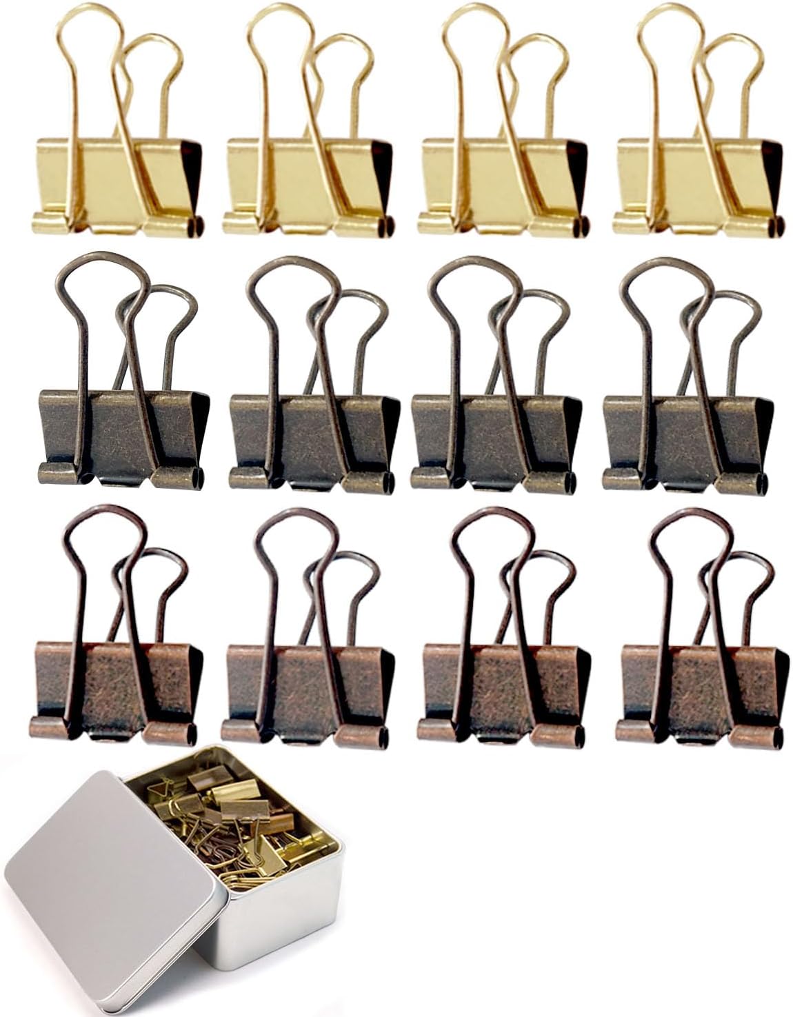 Large Binder Clips 1.25in 12-Pack - Heavy Duty Clamps for Files & Food Bags