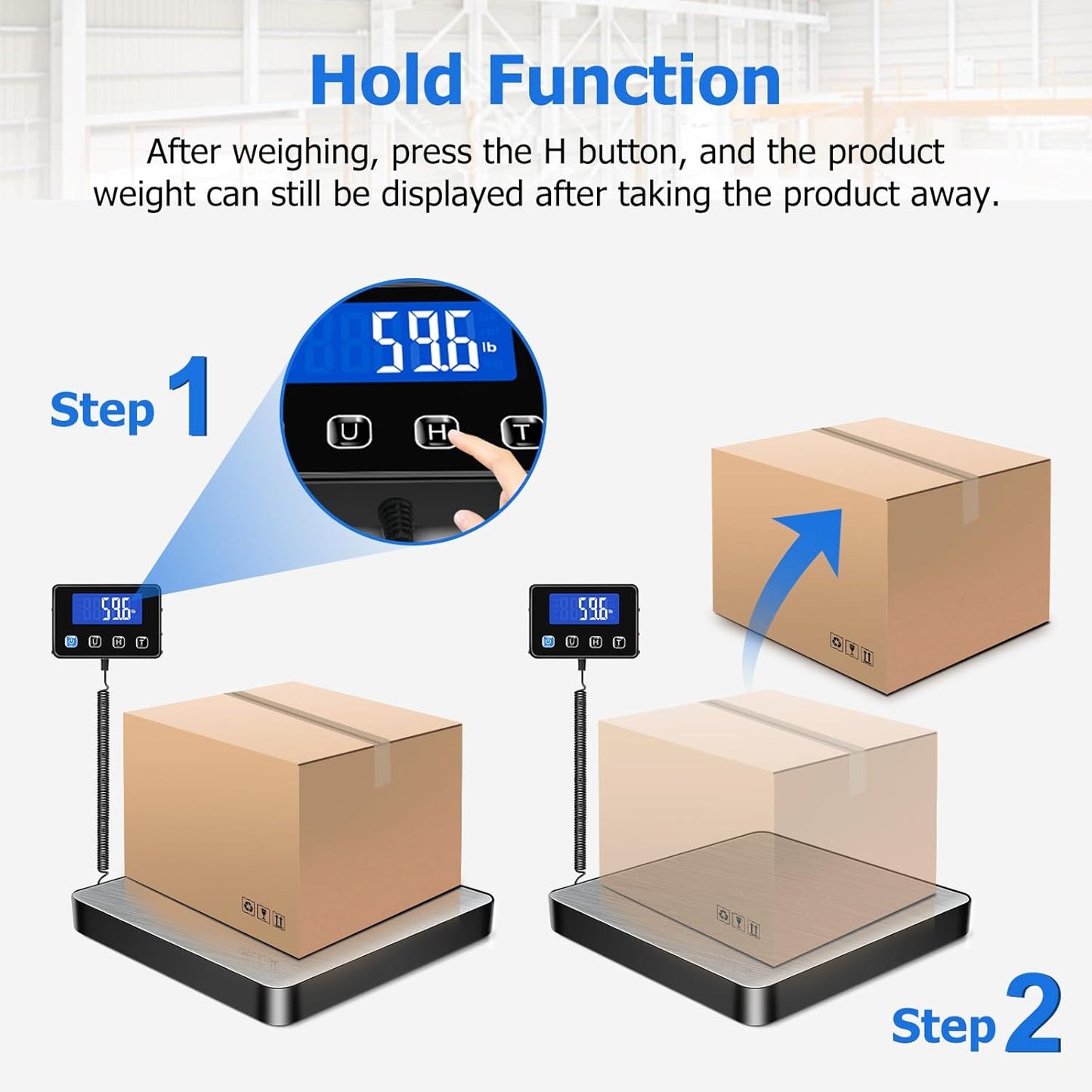 Shipping Scale, 440 lbs/0.35oz High Accurate Digital Postal Scale with Hold/Tare Function, Shipping Scale for Small Business, Packages, Luggage, Home Use, Battery & Charging Cable Include