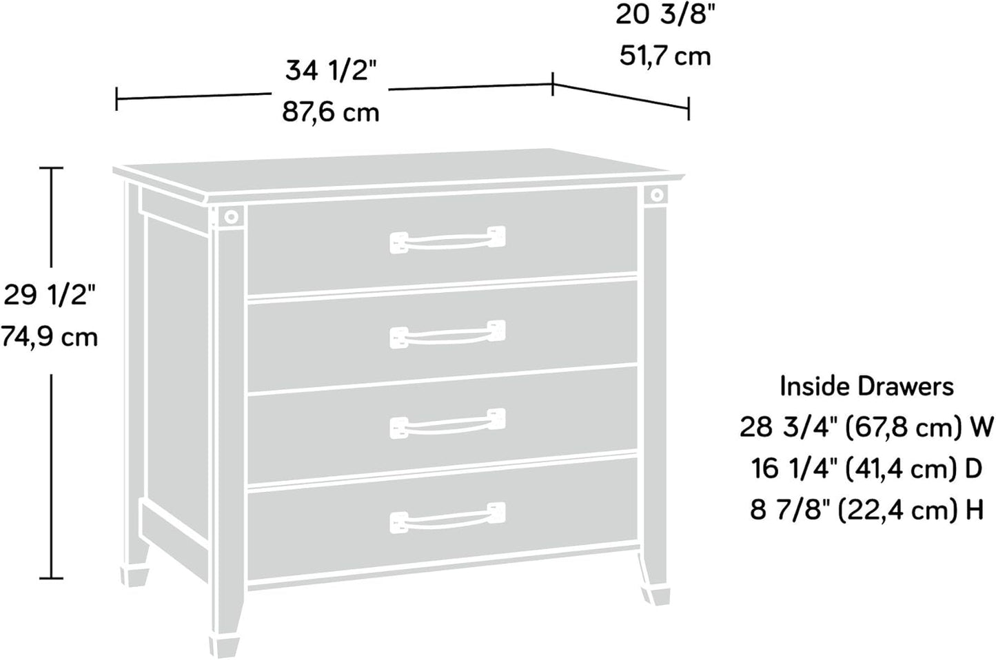 Sauder Carson Forge 2 Drawer Lateral File Cabinet, Rustic Vintage Style Filing Drawers, in Washington Cherry