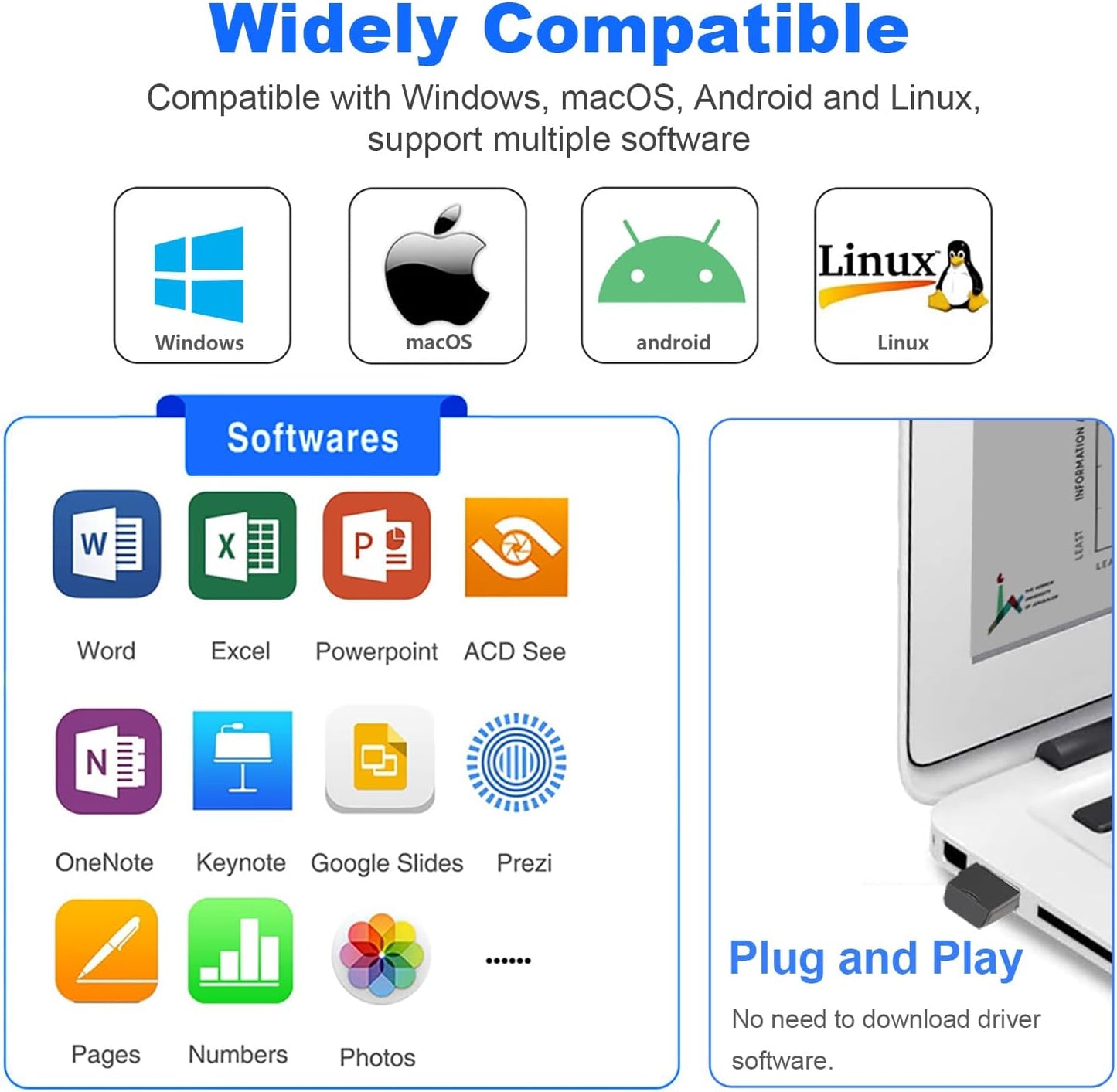 Norwii N26 Wireless Presentation Clicker, Presentation Remote, PowerPoint Clicker with Pointer for PowerPoint Presentations, Power Point Clicker Wireless Presenter Remote - Black