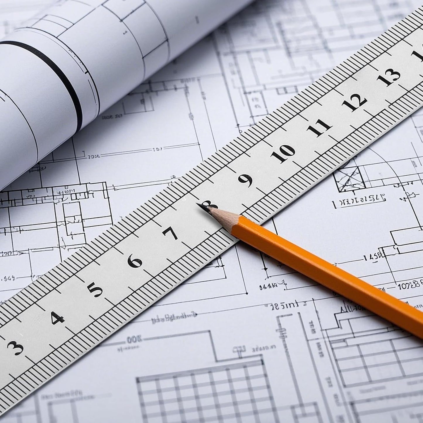 30 PCS 6 Inch Stainless Steel Ruler Bulk, Straight Edge Metal Rulers with Inch and Metric Scale Measuring Tool for Measuring