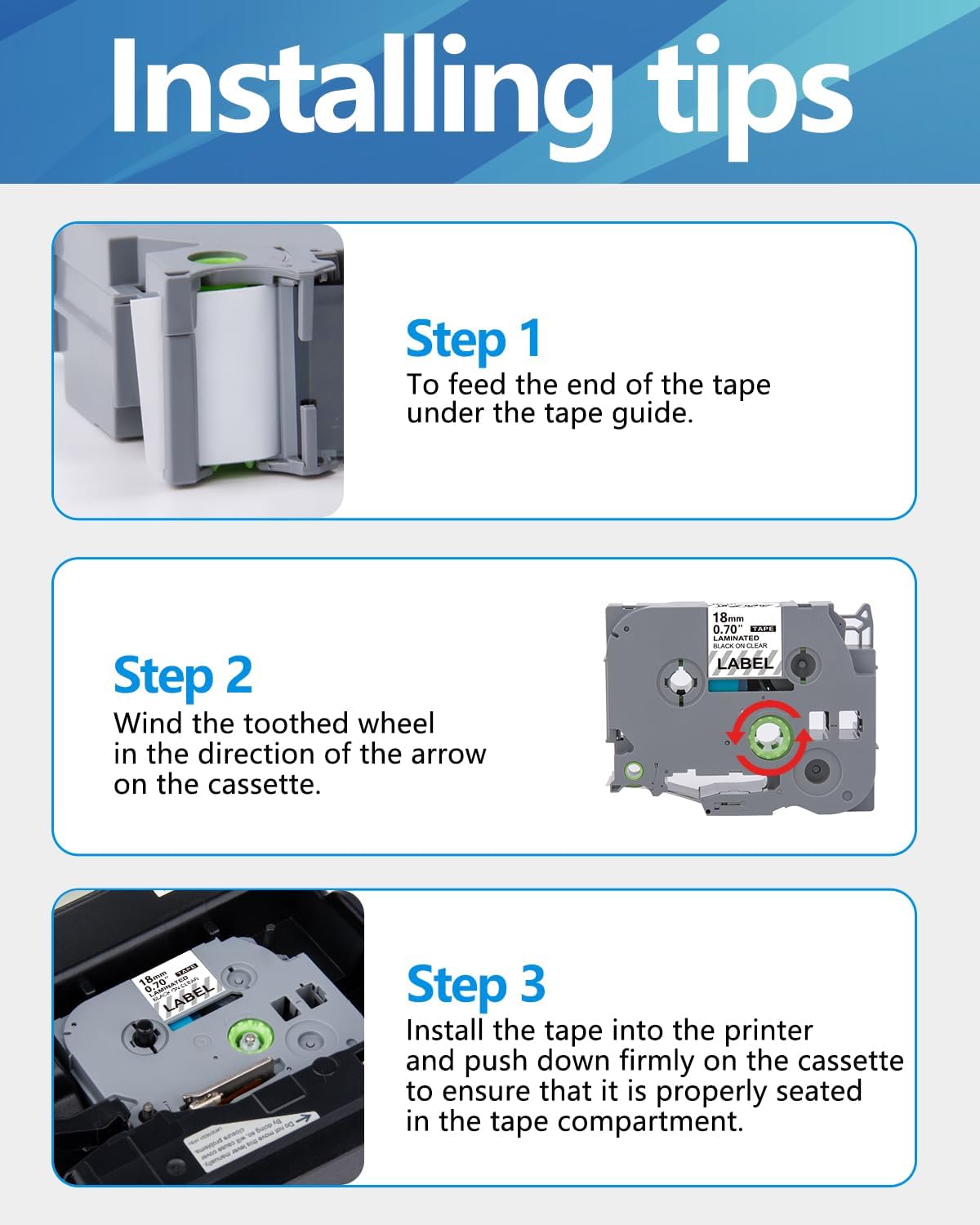 Weemay Compatible 3 Pack TZe-141 Replacement for Brother P-Touch Label Tape 18mm 0.7 Black on Clear 3/4 TZe TZ Tape TZ-141 TZ141 TZe141 for PT-D400AD PT-D610BT PT-D600 PT-D410 Printer, 0.7" x 26.2'
