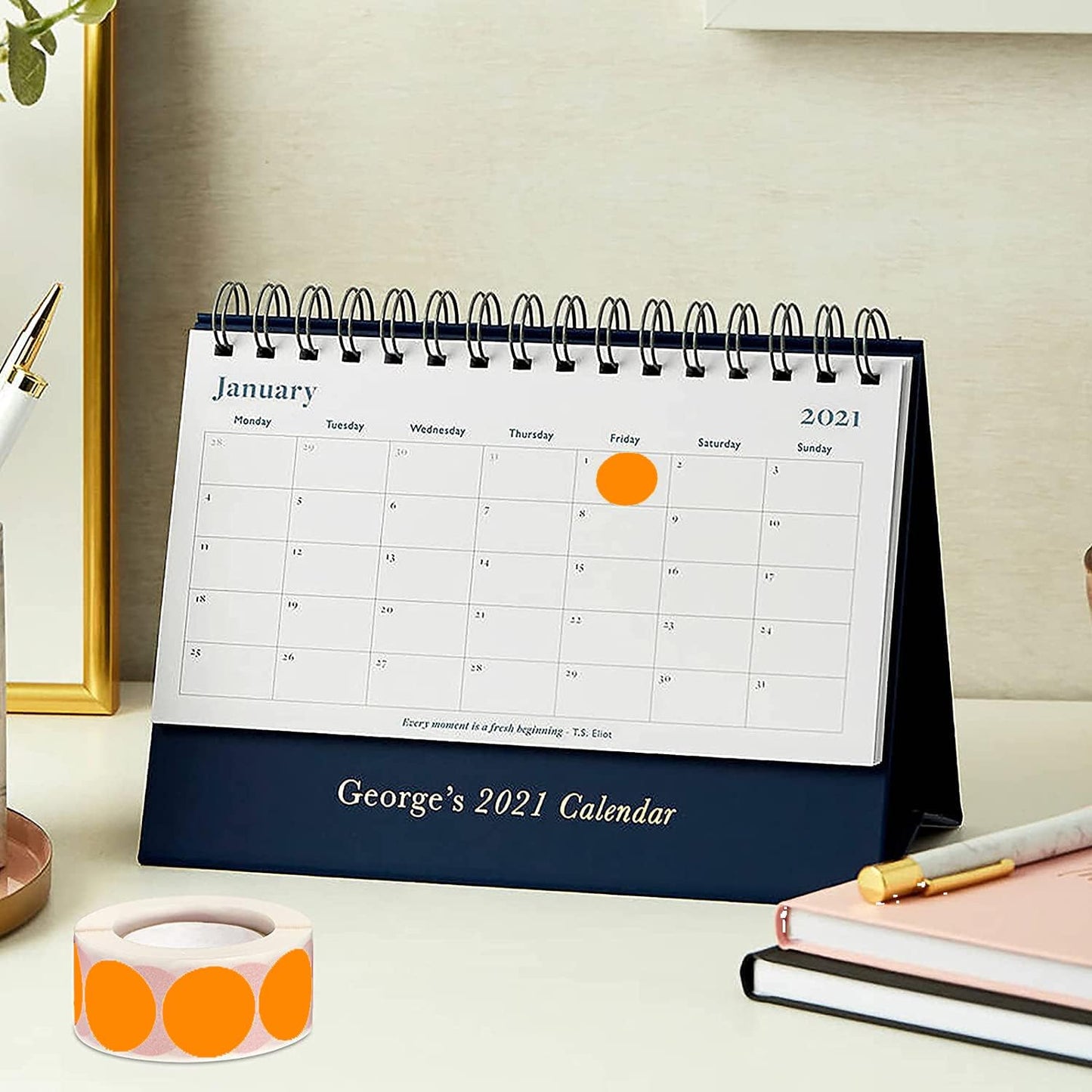 SHYGO® 1“ Orange Circle Dot Stickers Color Coding Labels, 1000PCS 2 Rolls