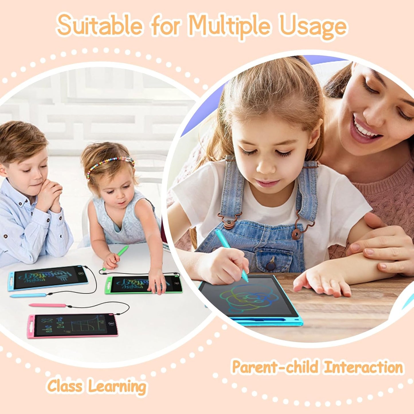 20 Pack LCD Writing Tablet for Kids Bulk, 8.5 Inches Reusable Doodle Board, Writing Tablet for Kid, Painting Pads Education Bulk Toys Class Party Favors Gifts for Kids 3-8