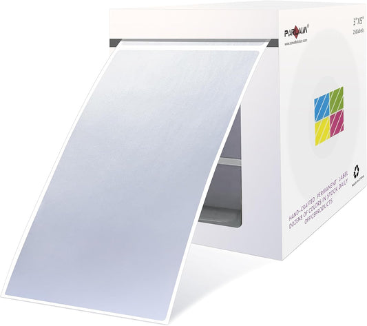 PARLAIM Large 5 x 3 inch Rectangle Color Coding Sticker, Writable Square Color Code Label for Moving Box (250pcs Silver)