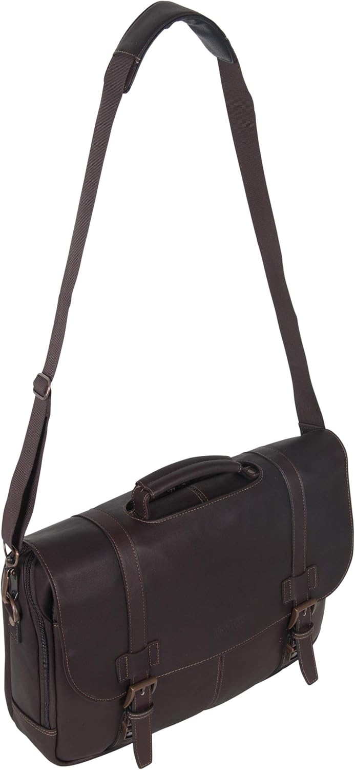 Kenneth Cole REACTION Show Business 16" Colombian Leather Business Laptop Portfolio Messenger Bag