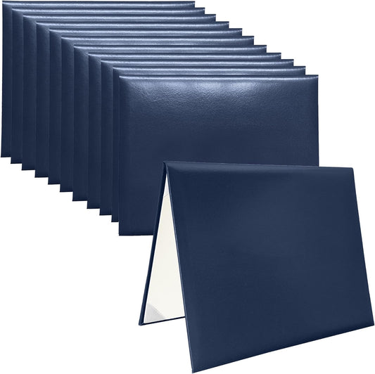 12 PCS Smooth Diploma Certificate Cover 8 1/2" x 11" Navy