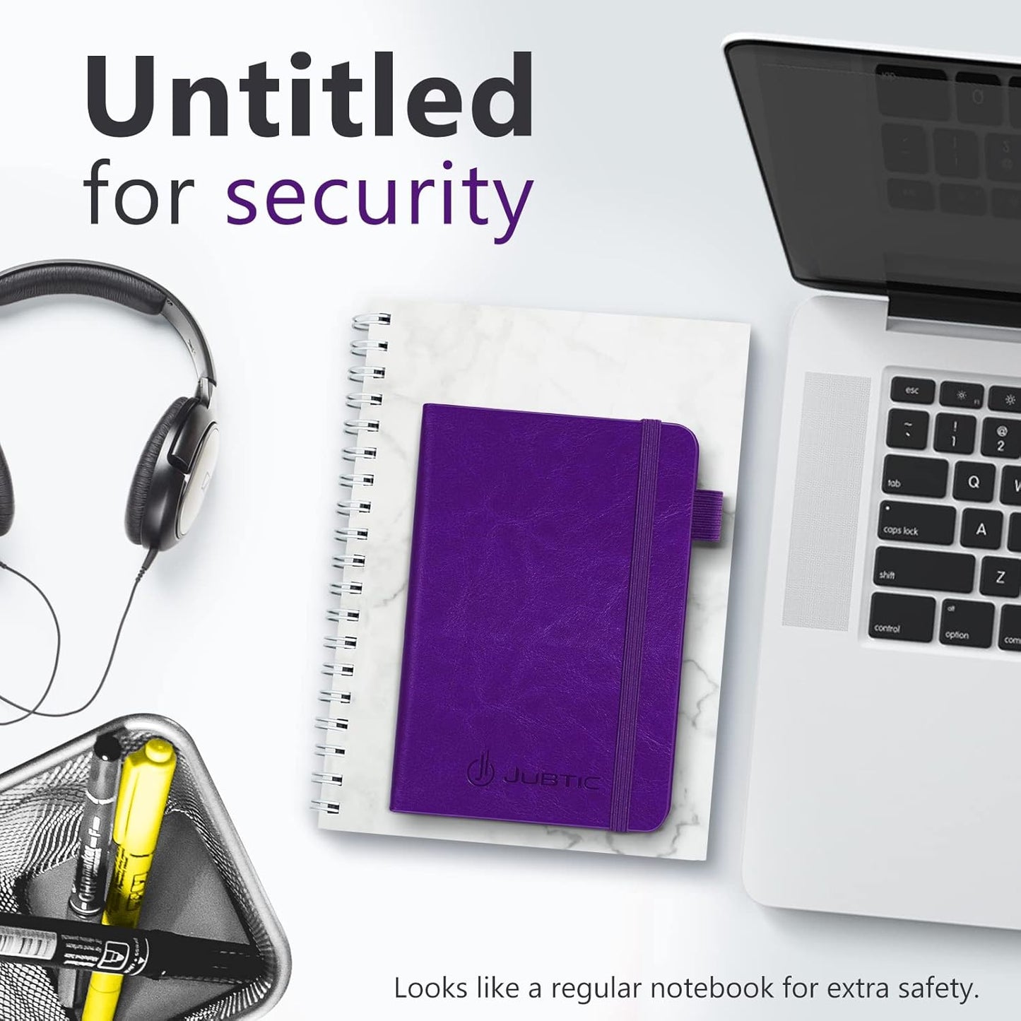 JUBTIC Password Book with Alphabetical Tabs, Small Size Internet Address & Password Keeper Logbook, Password Notebook Journal for Computer & Website Logins, Purple