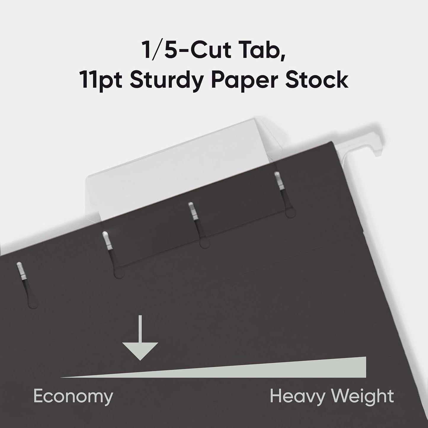 Smead Standard Hanging File Folders, 25 Count, Black, 1/5-Cut Adjustable Tabs, Letter Size (64062)