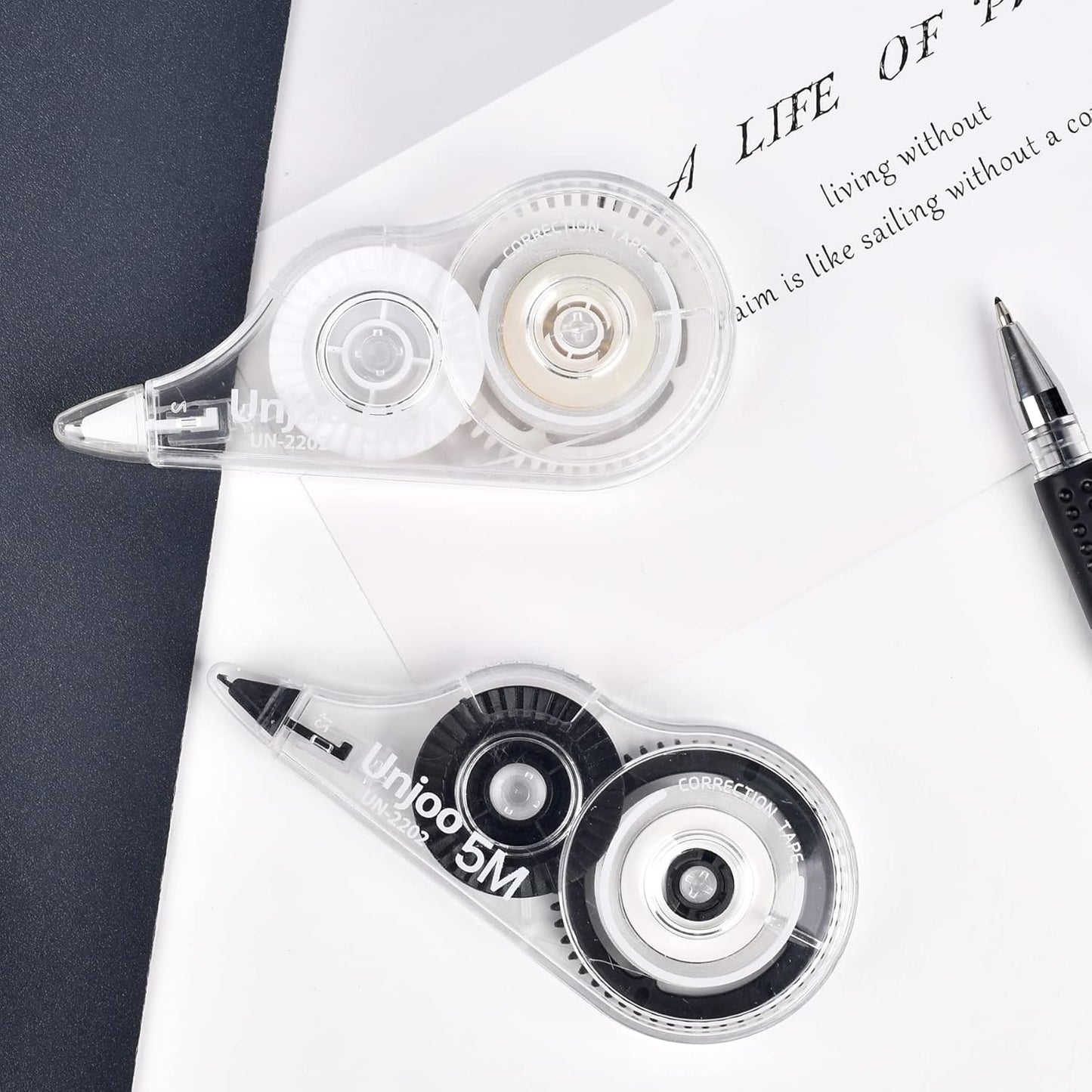 White Correction Tape Dispenser, Fast Clean and Easy to Use Tear-Resistant Tape, For school Supplies, Office (12pack, 5M/196, Tape Width 0.2in)