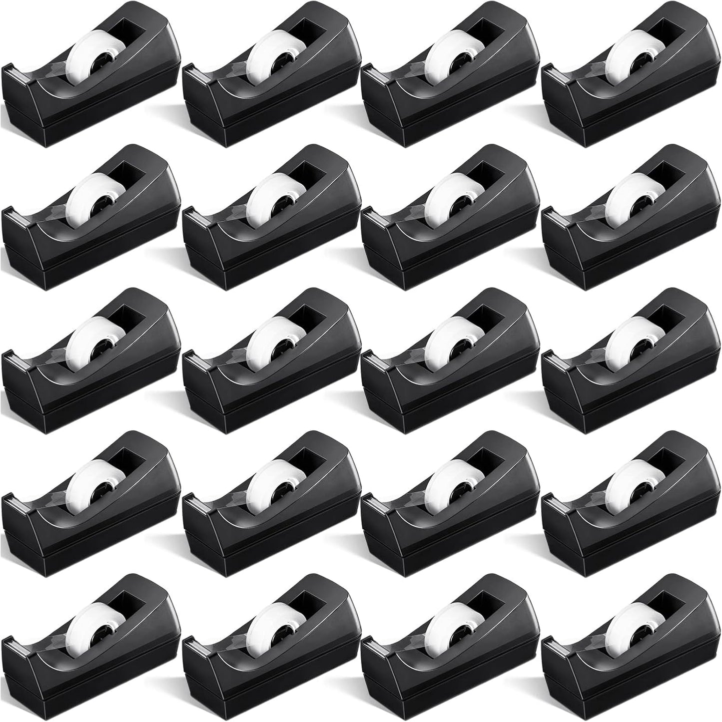 20 Pack Desktop Tape Dispenser Tape Roll Non Skid Base Tape Dispensers for Office Home School (Tape Not Included)