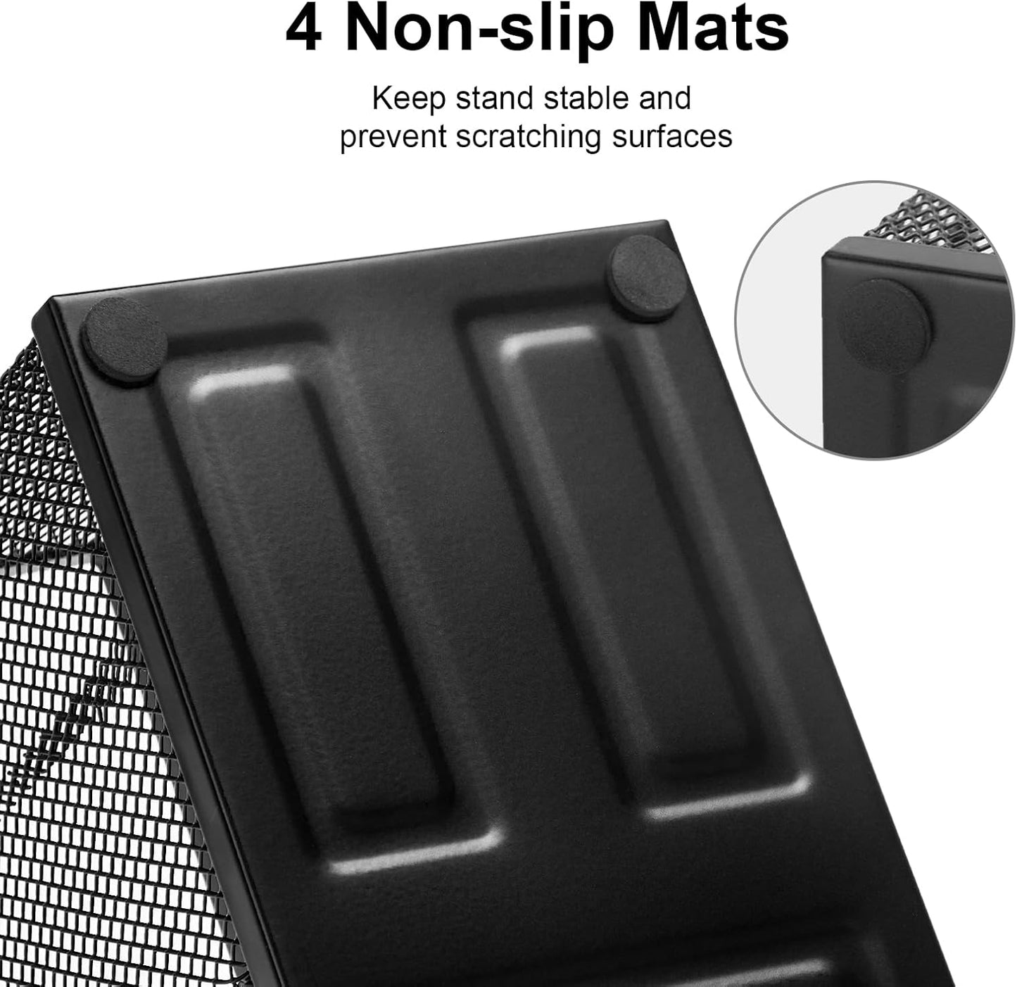 Comix Mesh Pen Pencil Holder Desk Organizer, 3 Compartment Wire Desktop Pen Pencil Cup Caddy Office Supplies Desk Accessories for Home Office School, Black