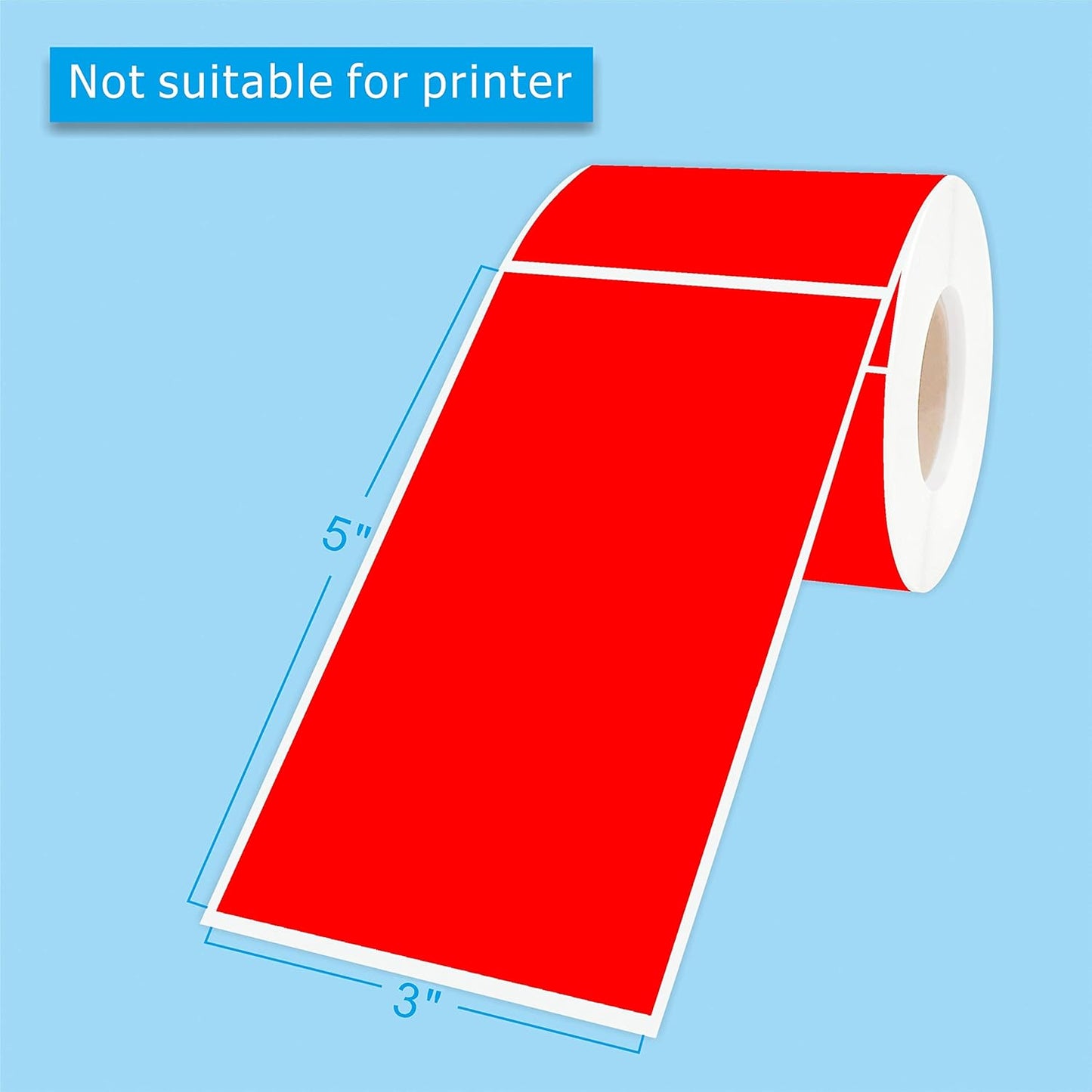 PARLAIM 3" x 5" Rectangle Sticker Labels Adhesive Color Code Stickers, 250PCS Inventory Label Tags for Business, School, Fluorescent Red