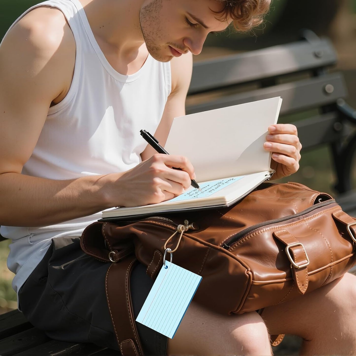 250 Count Index Cards 3x5 Inch with Key Ring, 180gsm Heavy Weight Colored Flash Cards 5 Color Assortment (50 Sheets Each), Note Taking for Students, Teachers, Study Note Cards for Office Home School