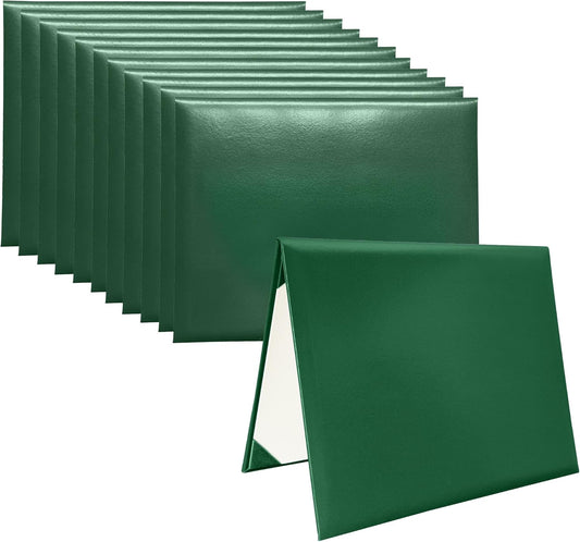 12 PCS Smooth Diploma Certificate Cover 8 1/2" x 11" Forest Green