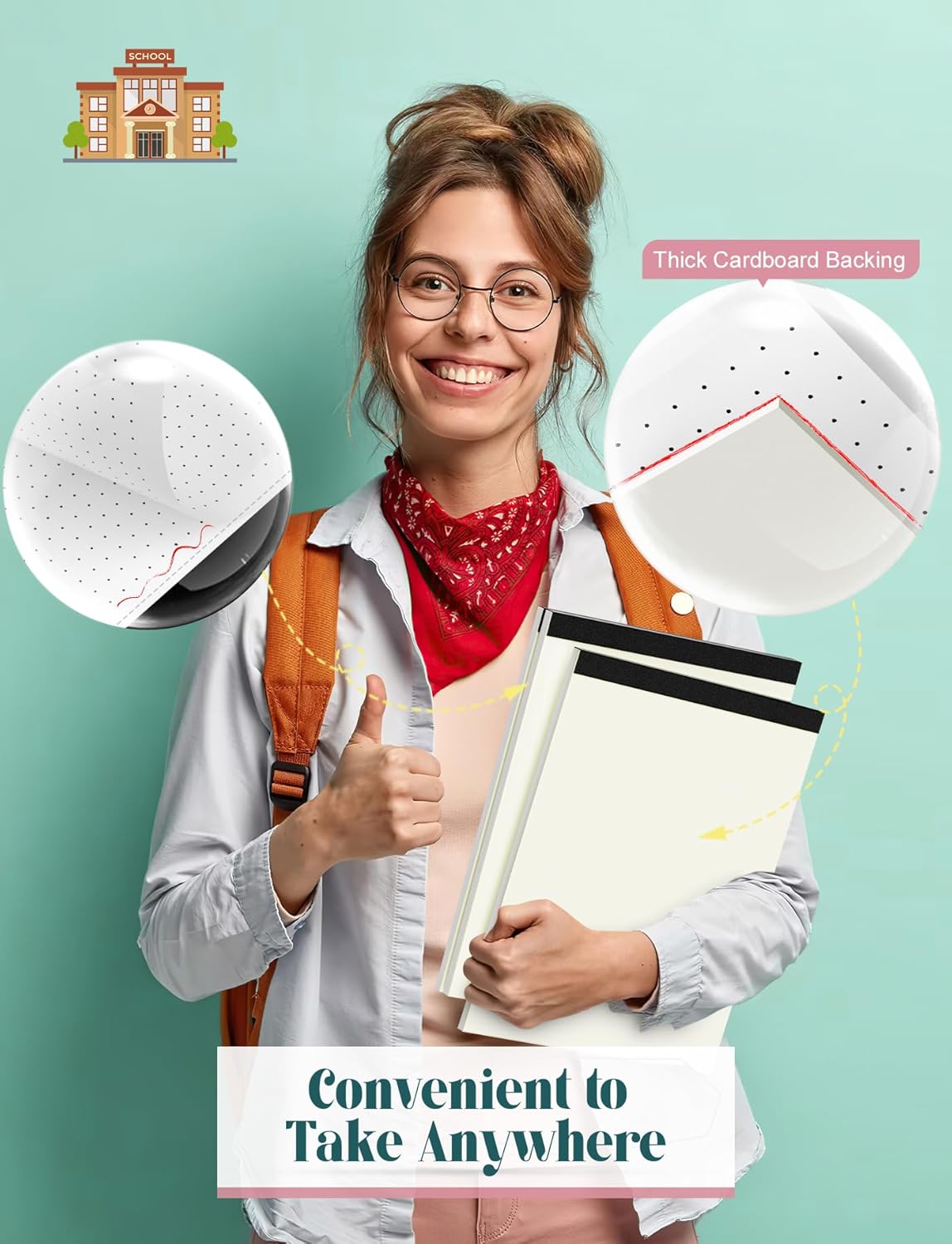 Dot Grid Journal Notepad 8.5 x 11, 8 Pack, Dotted Grid Paper Note Pads 8.5" x 11", White Dotted Journal 8-1/2 x 11, 30 Sheets, 1/5" Dot Spacing Paper Writing Pads for Sketching, Drawing, 30 Sheets/Pad