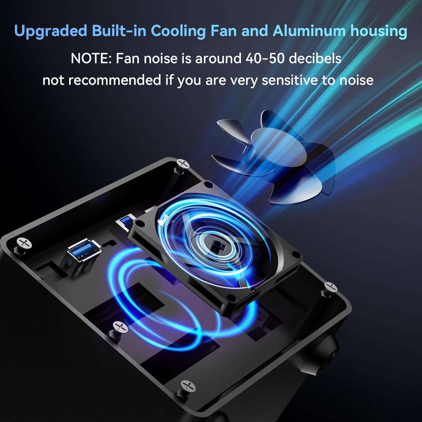 3 Bay Hard Drive Enclosure with Cooling Fan for 2.5“/3.5" SATA HDD/SSD with USB A/C 3.0, Support 60TB, Hot Swappable, Daisy Chain Expansion, Tool-Free HDD Enclosure, DAS(NO RAID/NAS)