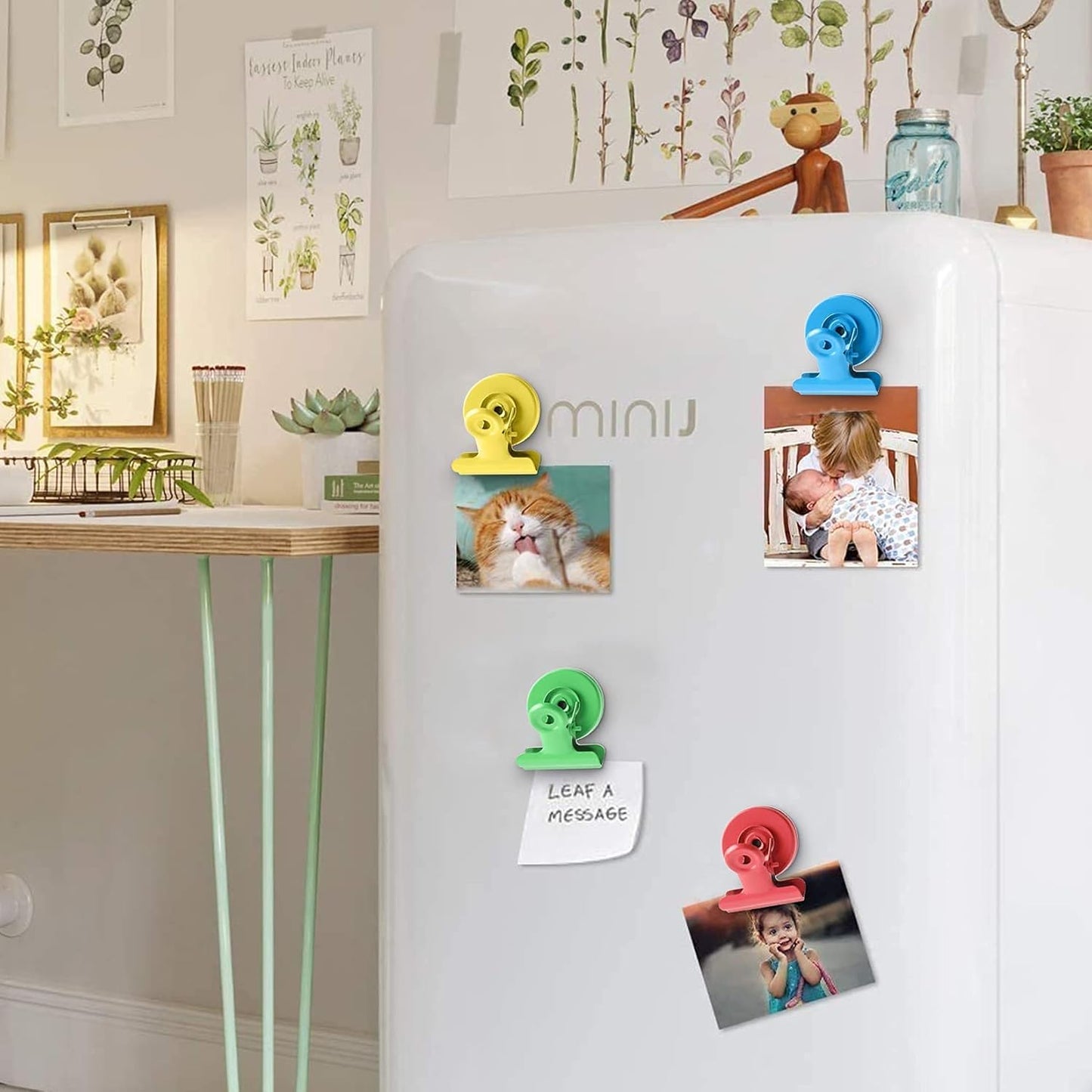 VNDUEEY 12 Pack Colorful Strong Magnetic Clips, Fridge Magnets Refrigerator Magnets, Clips Magnets for Whiteboard, Locker, Kitchen, Office Organizing Decorating (Multicolored)