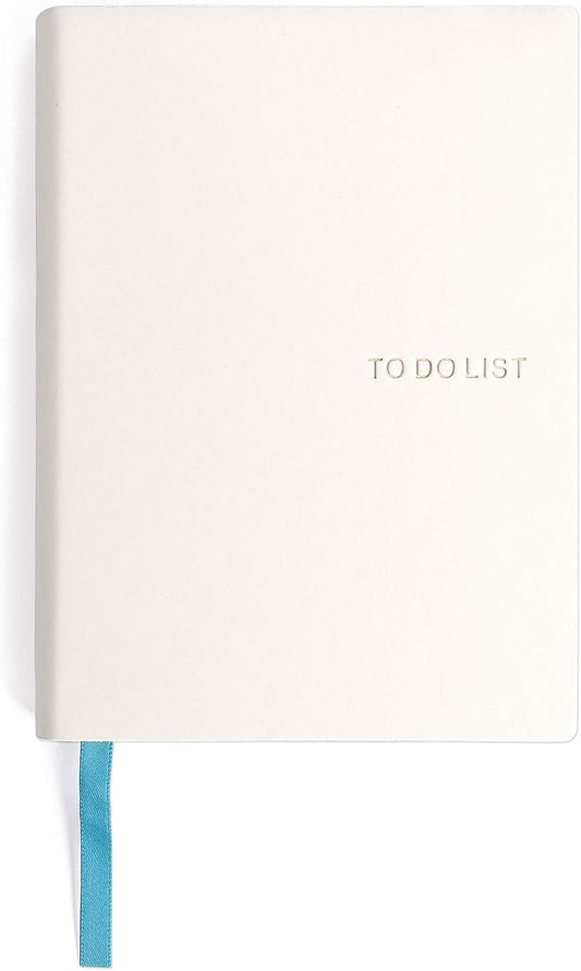 Daily to Do Checklist Notebook, Task Management, Organizer Planner, Hardcover, Ribbon Bookmark, 5.8 x 8.3”, A5 size, 110 Sheets (White)