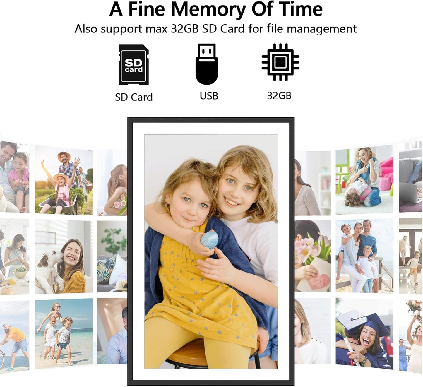 SSAWIFIFRAME Digital Picture Frame,32GB FHD IPS Touch Screen,Large 15.6 inch WiFi Smart Photo Frame,Share Photos/Videos Instantly via Free APP,Suitable for Birthdays and Christmas