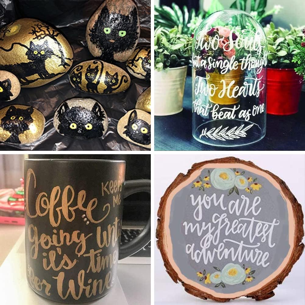 Overseas Permanent Paint Markers Pens - 3 Pack Red Oil Based Paint Pens, Medium Tip, Quick Drying and Waterproof Marker Pen for Metal, Rock, Wood, Fabric, Plastic, Canvas, Mugs, Stone, Glass