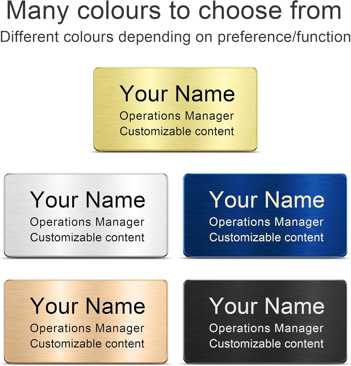 Engraved Personalized Name Tags with Magnet Clip or Pin - Stainless Steel Custom Magnetic Name ID Badge Tag for School Teacher, Kids, Business Work Lable Sign Employee Name Plate (3“x1.5 Magnet)