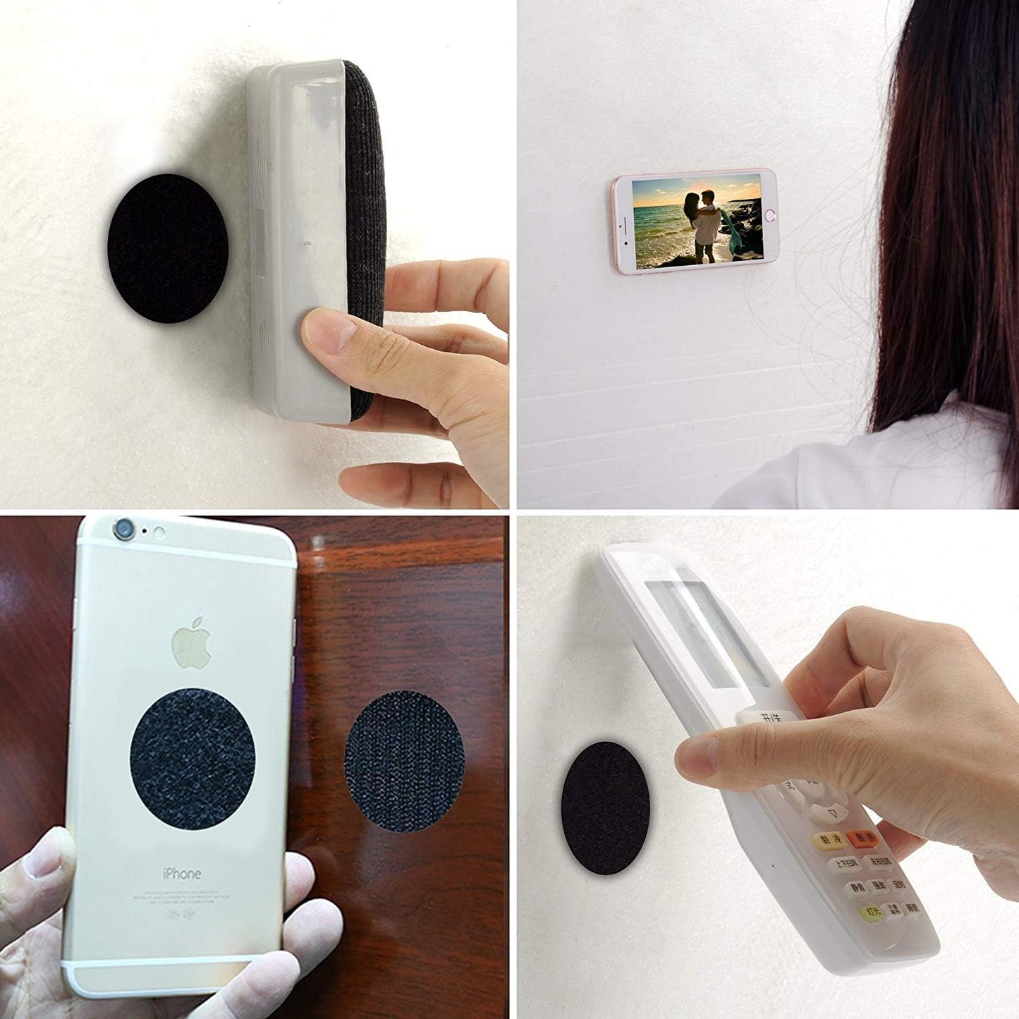 BRAVESHINE 36PCS Sticky-Back Adhesive Tape - Round Hook and Loop Adhesive Stickers - Double Sided Heavy-Weight Carpet Pads Wall Mounting Tapes for Home Office Phone Mount - Round 1.5inch